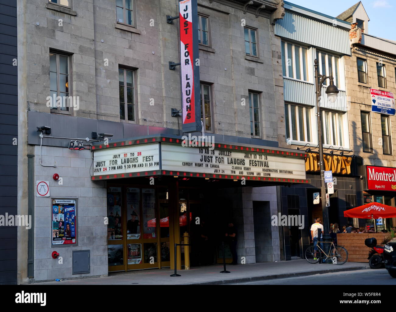 Il Quebec Montreal, Canada. Lug 2019. Eventi, spettacoli di commedia, esecutori e divertimento e cibo, al solo per Ride Festival. Editoriale illustrativa. Foto Stock