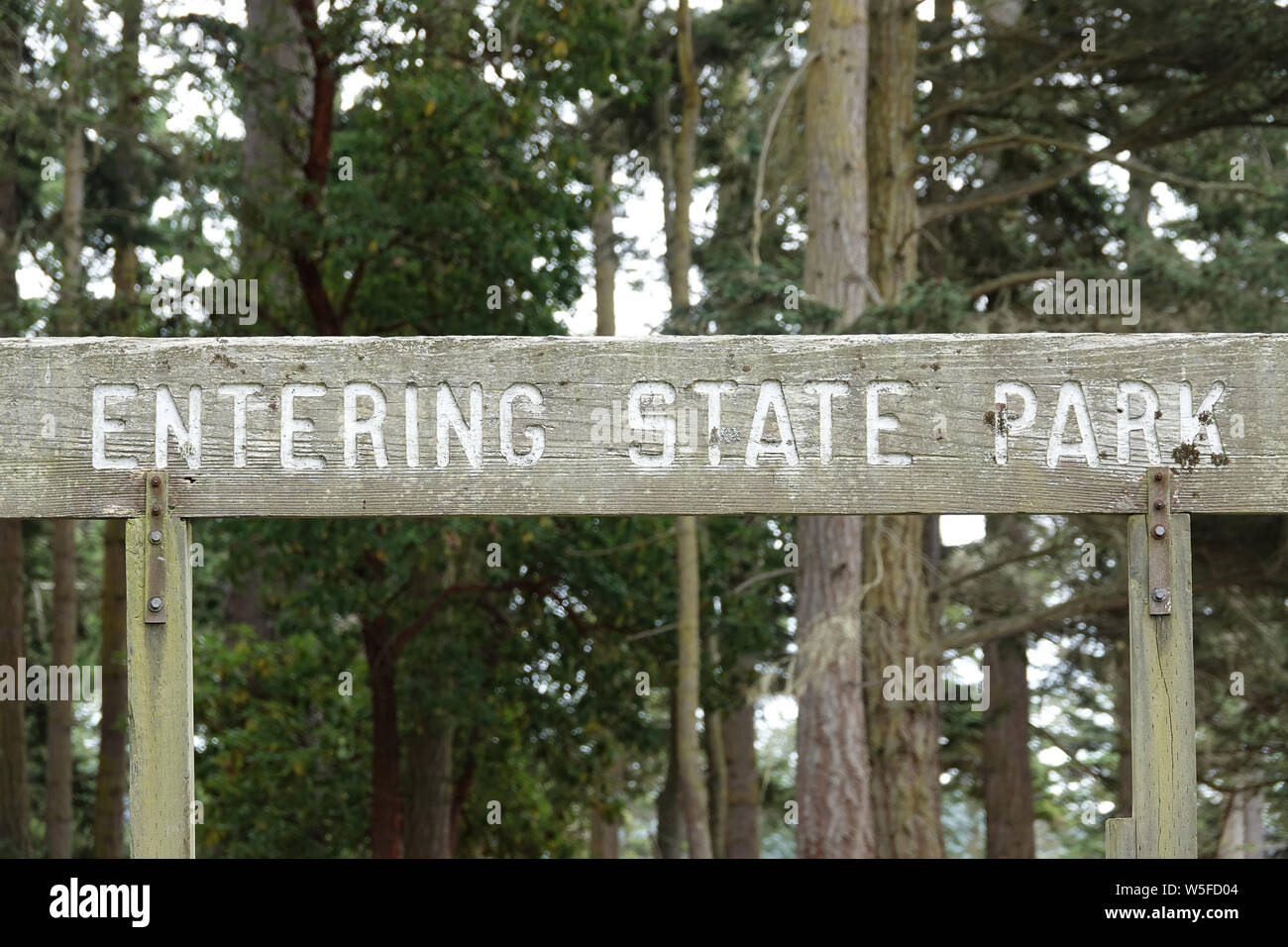 "Entrando membro park' segno, nello stato di Washington, USA, luglio 2019 Foto Stock
