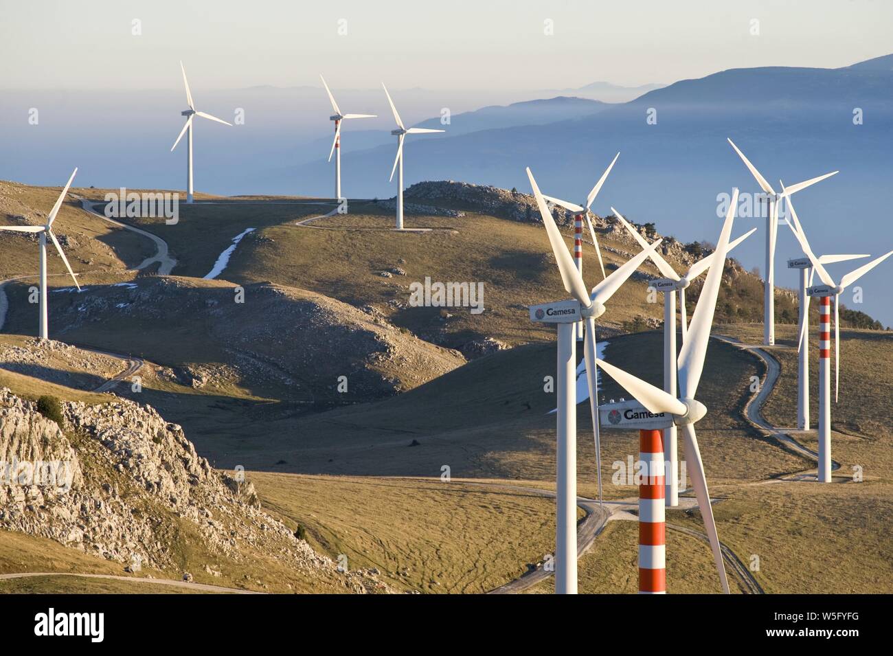 Ilaty, Regione Molise, Isernia provincia, Frosolone, wind farm di Enel Energia azienda Foto © Antonello Nusca/Sintesi Foto Stock