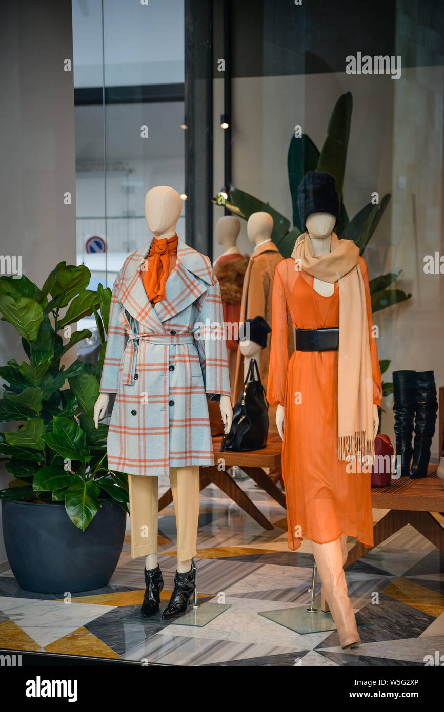 Milano, Italia - 21 Settembre 2018: Liviana Conti store a Milano. Montenapoleone area. Settimana della moda Liviana Conti shopping. Foto Stock