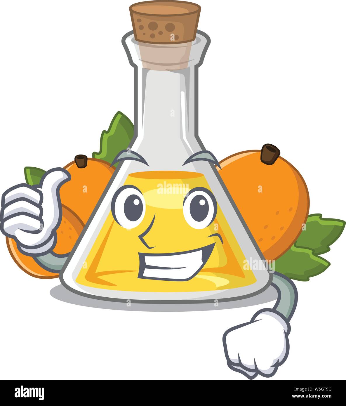 Thumbs up olio Albicocche isolato con la mascotte illustrazione vettoriale Illustrazione Vettoriale