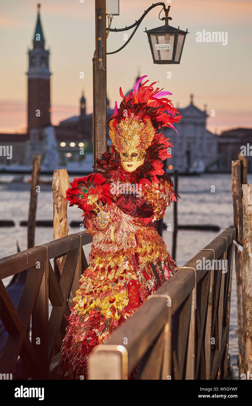 Maschere veneziane in Venezia Italia. Foto Stock