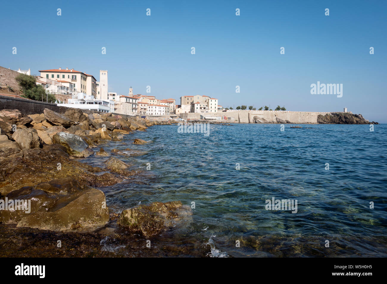 Piombino (LI) Italia, in vista del centro storico della città e Piazzale Bovio Foto Stock
