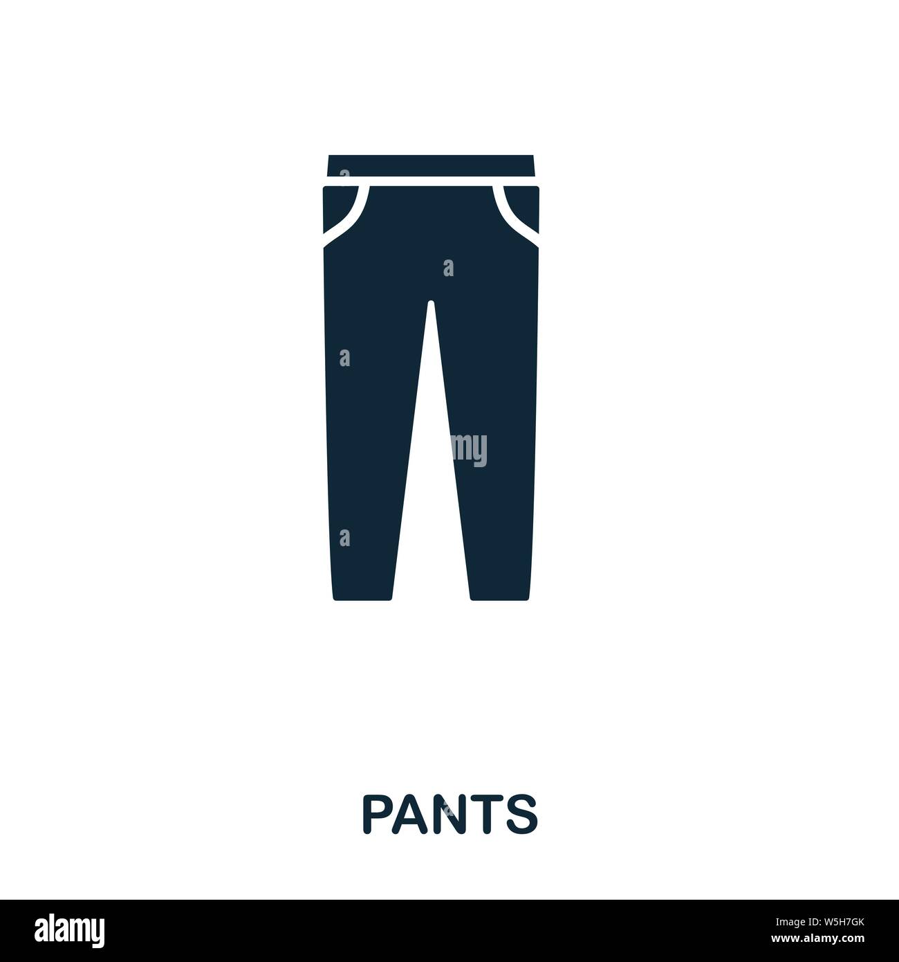 Icona pantaloni. Design a icone di stile piatto. INTERFACCIA UTENTE. Immagine dell'icona pantaloni. Pittogramma isolato su bianco. Pronto per l'uso in web design, app, software, stampa. Illustrazione Vettoriale