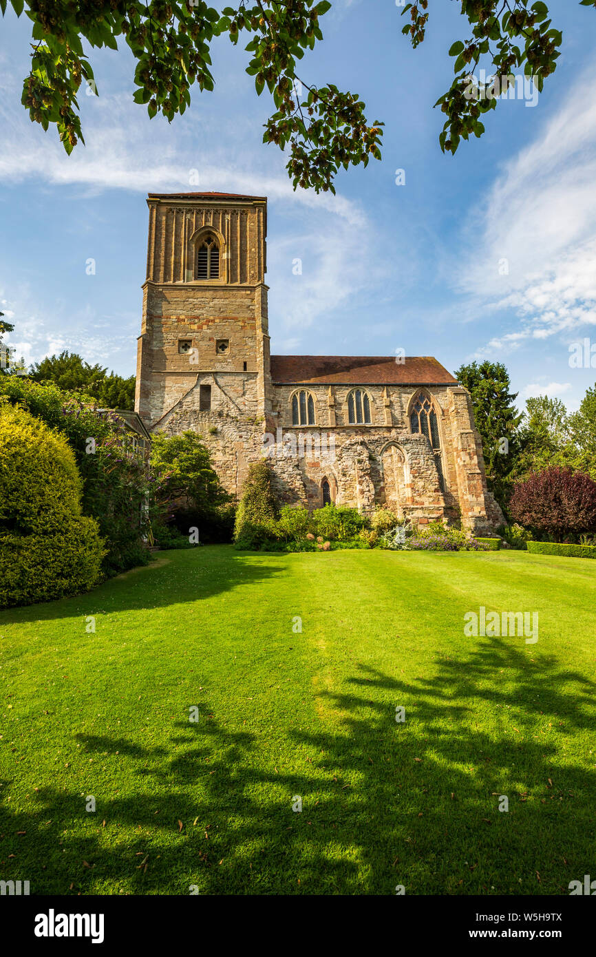 Nel XII secolo di Little Malvern Priory, Worcestershire, Inghilterra Foto Stock