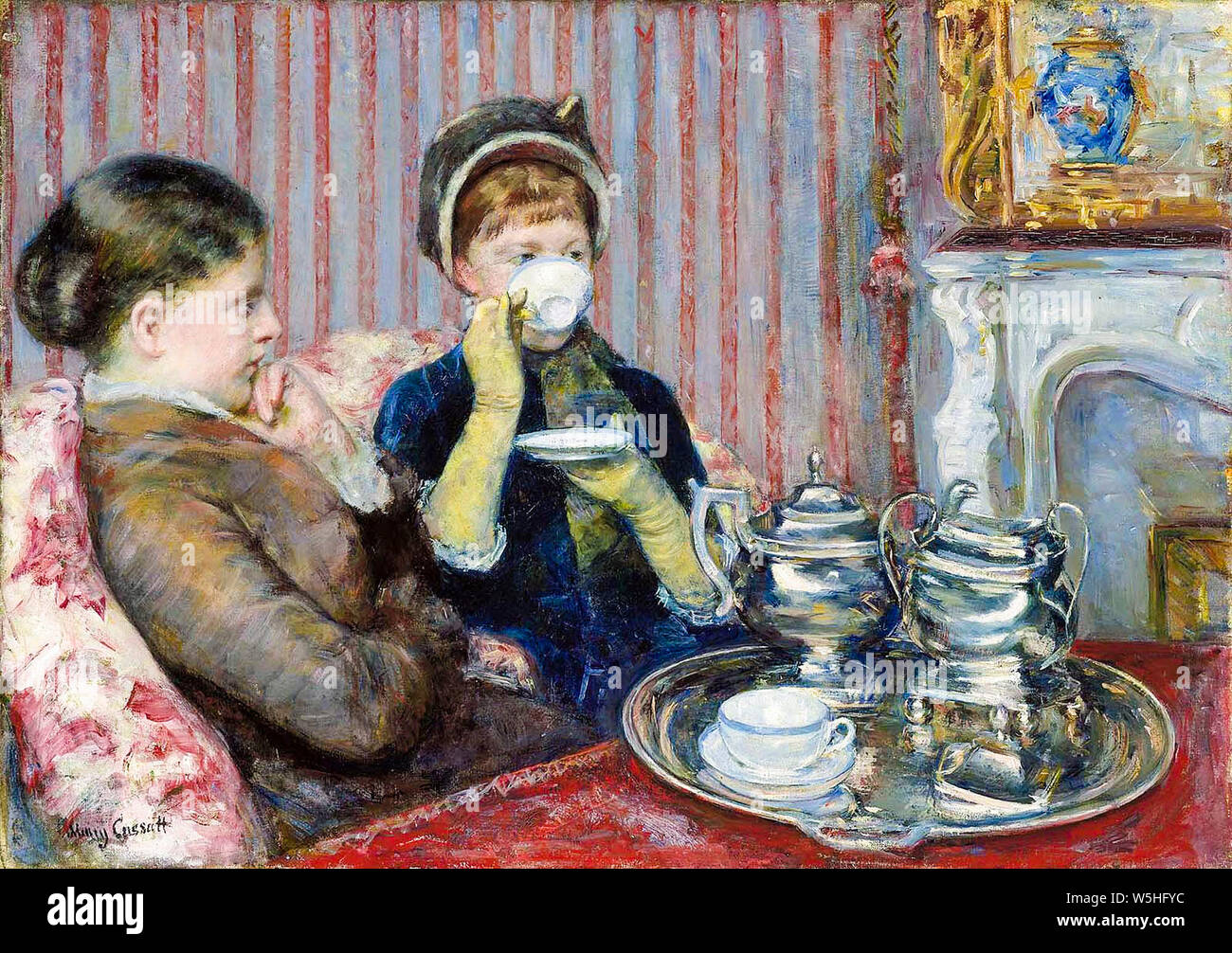 Mary Cassatt, cinque ore di tè, pittura, 1880 Foto Stock