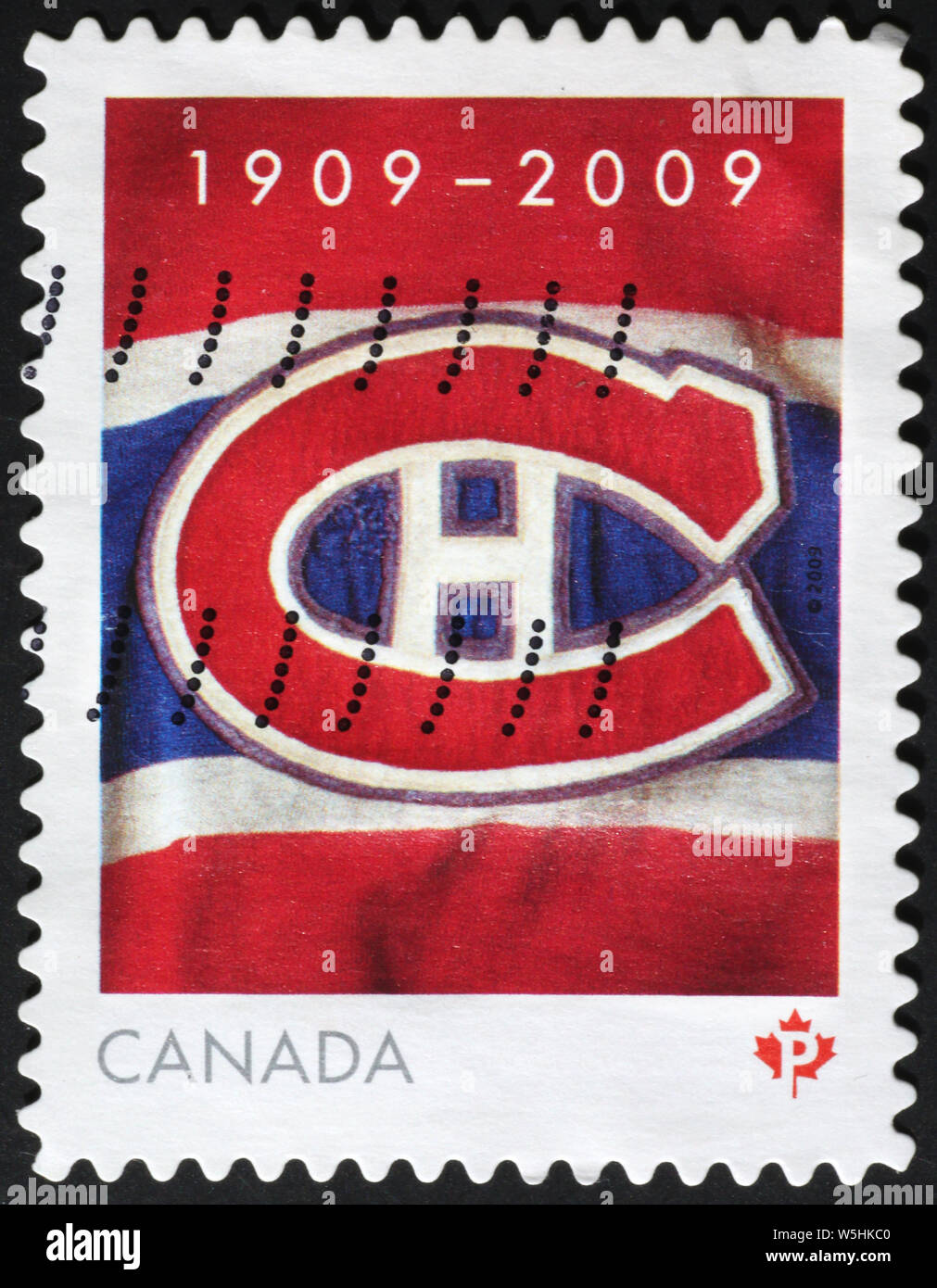 Montreal Canadiens logo sul francobollo Foto Stock