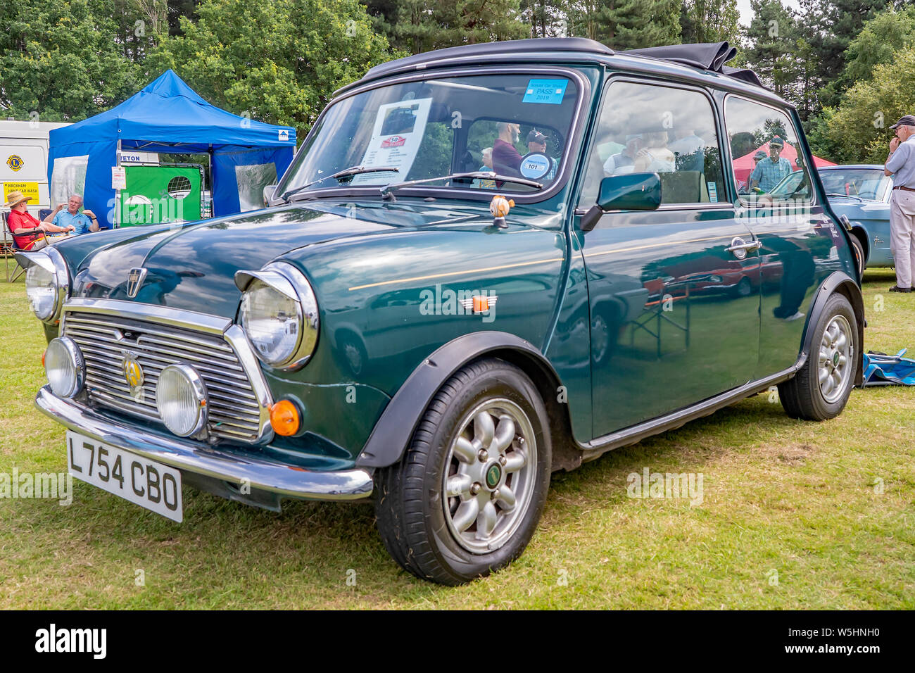 Classic Mini auto sul display all'annuale classico e vintage car show tenutosi a Wroxham, Norfolk, Regno Unito Foto Stock