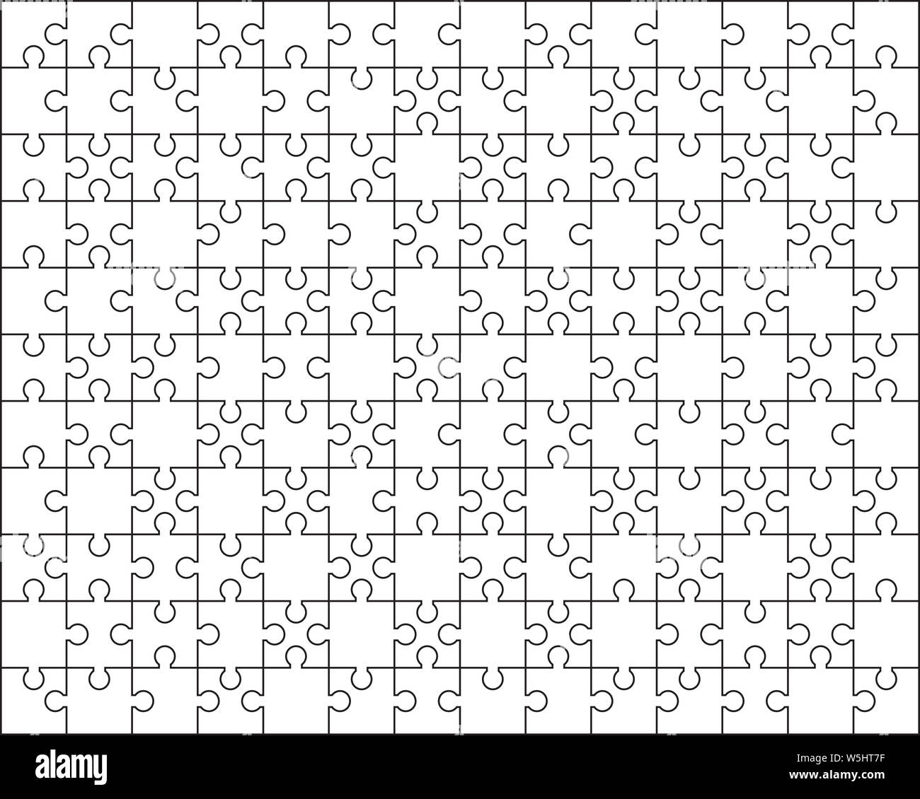 Illustrazione di parti separate del puzzle bianco Foto Stock