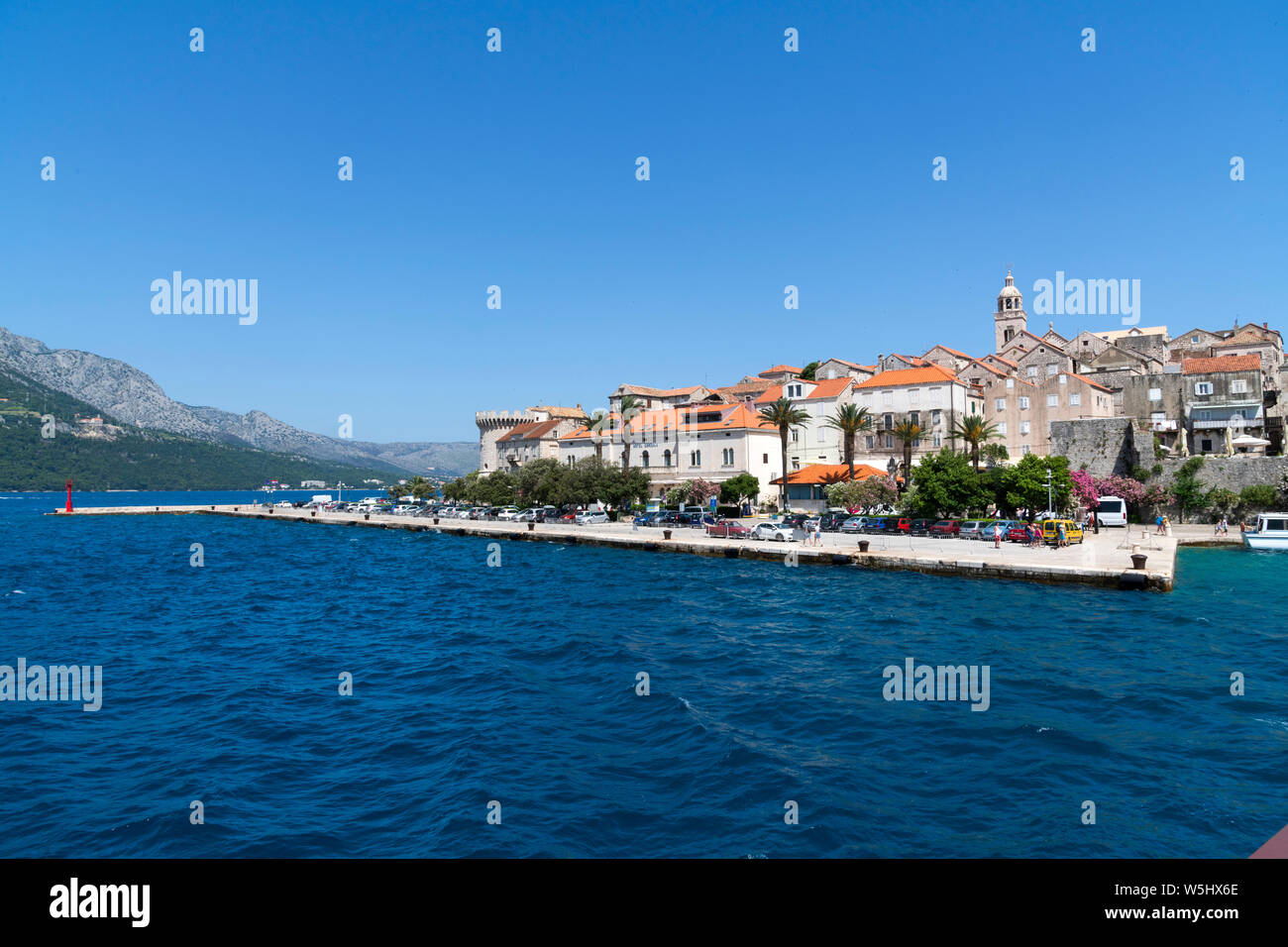 La città di Korcula e Isola, Croazia Foto Stock