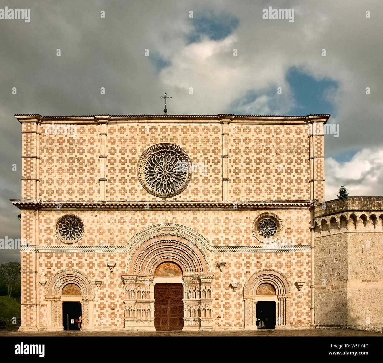 Italia Abruzzo L'Aquila di Santa Maria di Collemaggio Chiesa Foto Stock