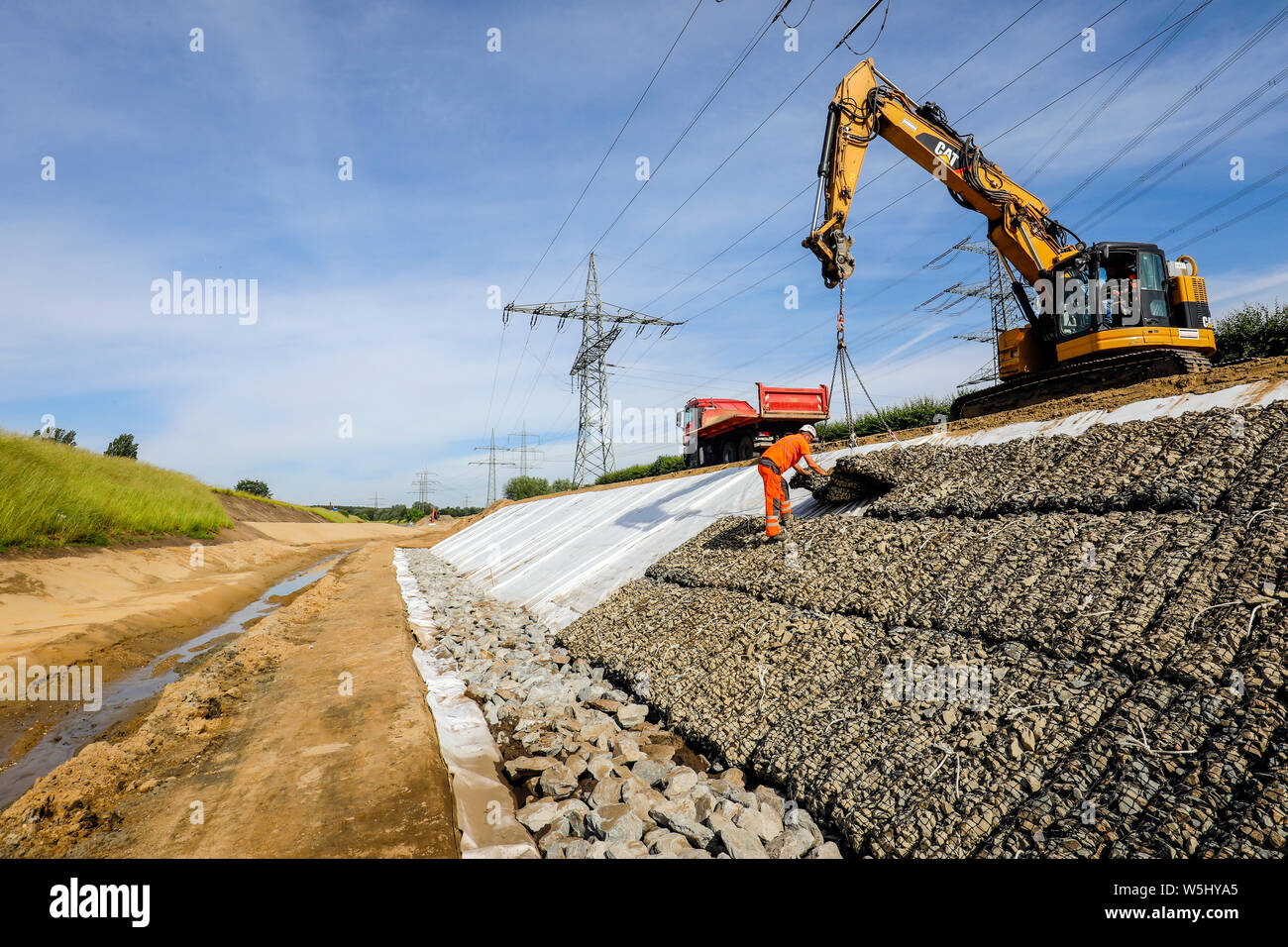 Bottrop, la zona della Ruhr, Renania settentrionale-Vestfalia, Germania - La Boye sarà renaturalized, sarà trasformata in un vicino-acqua naturale corpo, qui in Foto Stock