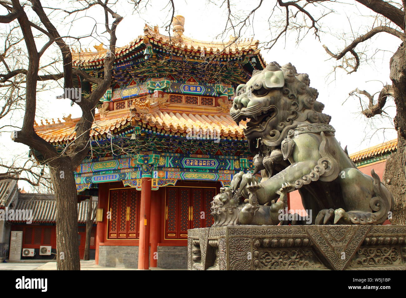 Lama del tempio di Pechino. Il Templo de los Lamas en Pekín. Foto Stock
