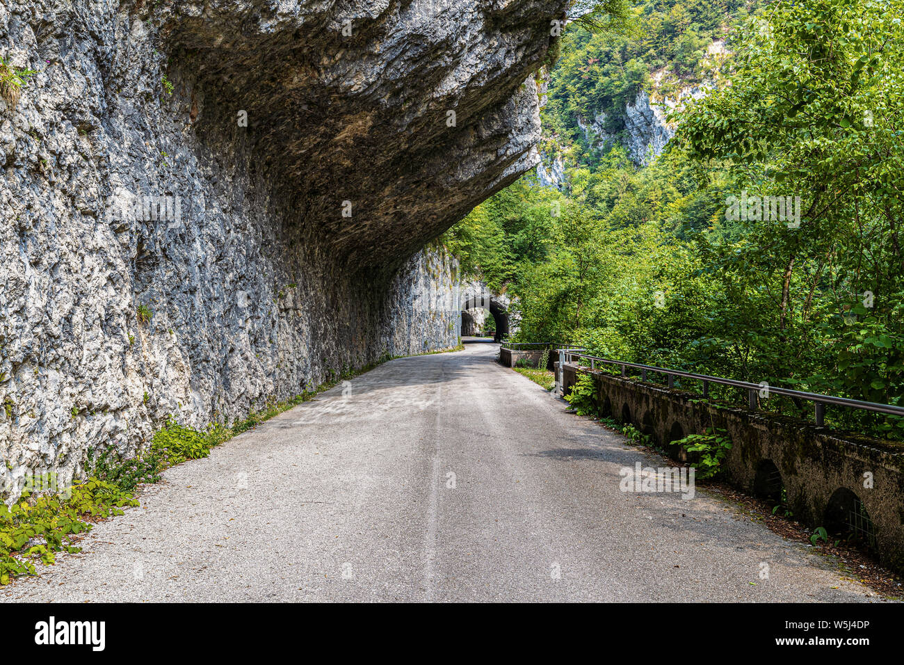 Italia Friuli Val Cellina Barcis - vecchia strada della Valcellina - Parco Naturale delle Dolomiti Friulane Foto Stock