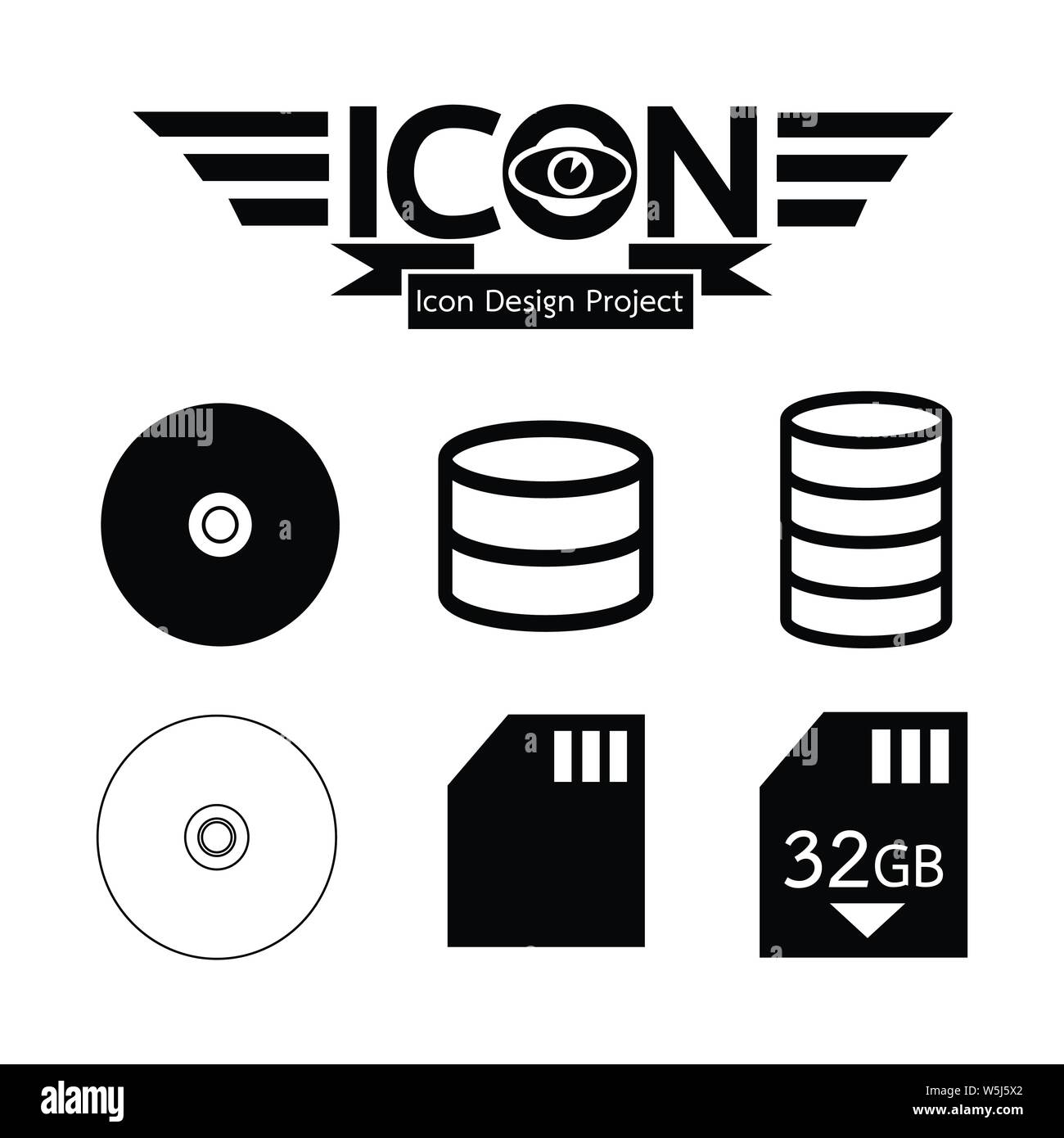 Dati icona Storage Illustrazione Vettoriale