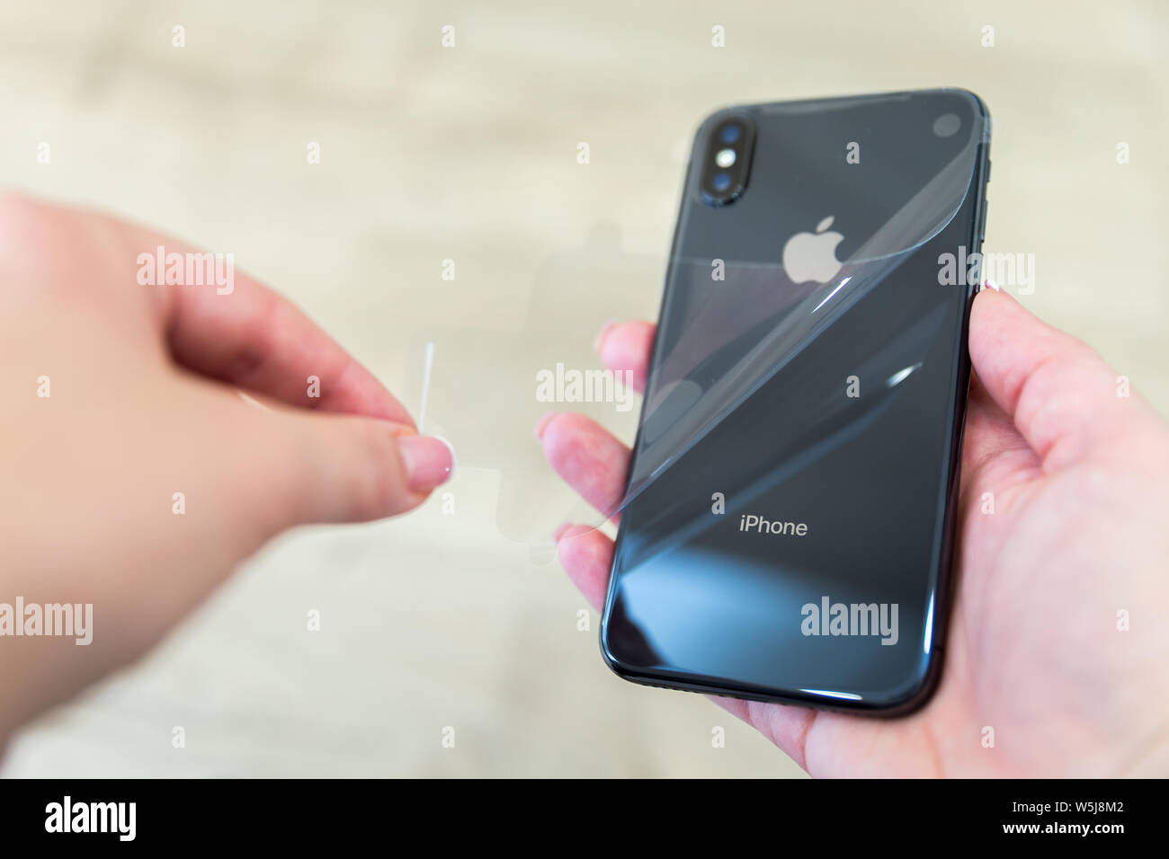 Iphone X smart phone. Versione più recente di Apple Iphone 10 telefono cellulare. Foto Stock