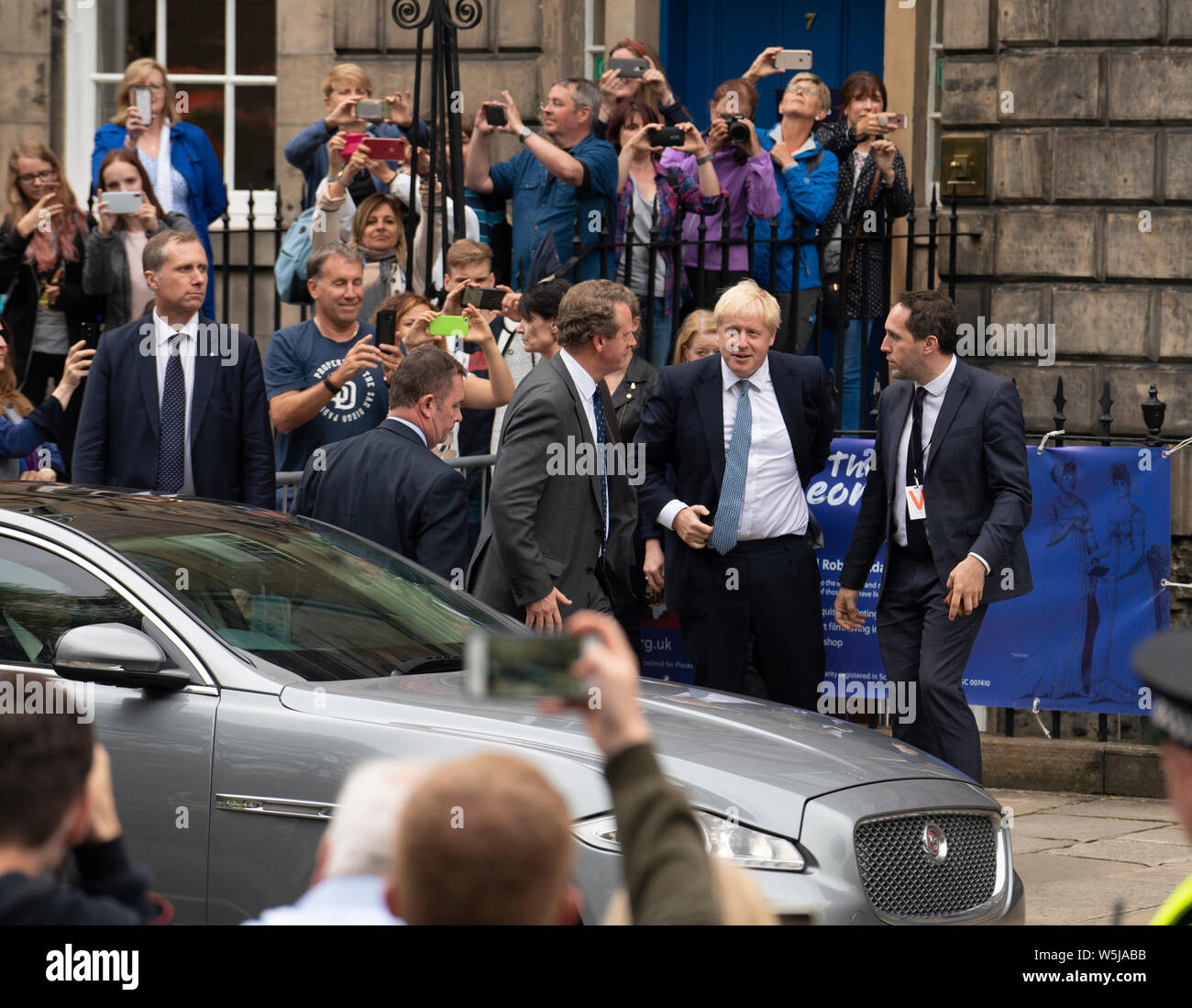 Edimburgo, Scozia, Regno Unito. 29 Luglio, 2019. Il primo ministro Boris Johnson incontra del Primo ministro di Scozia Nicola Storione al Bute House di Edimburgo sulla sua visita in Scozia. Credito: Iain Masterton/Alamy Live News Foto Stock
