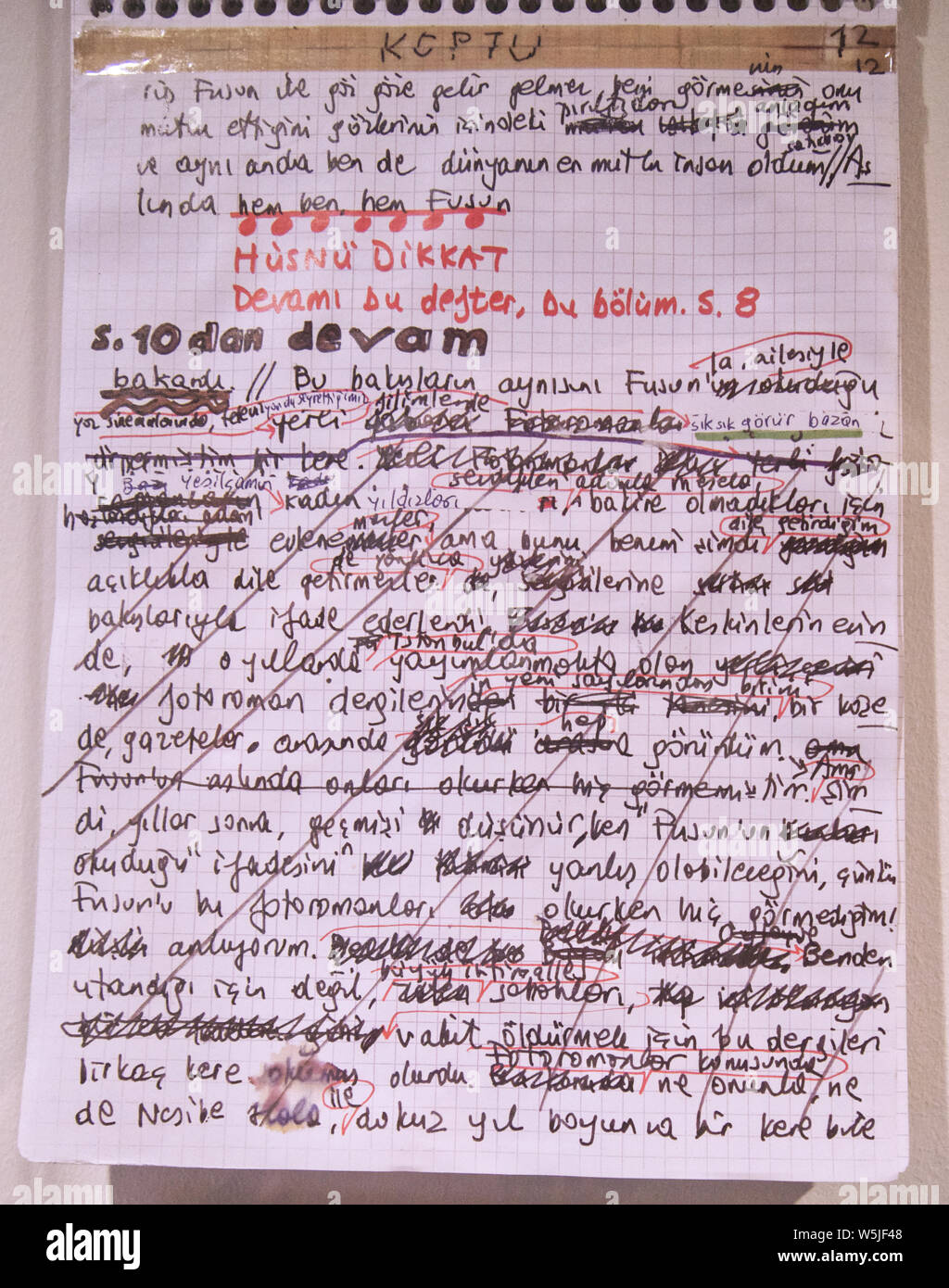 Le annotazioni originali da Orhan Pamuk presso il museo di innocenza Foto Stock
