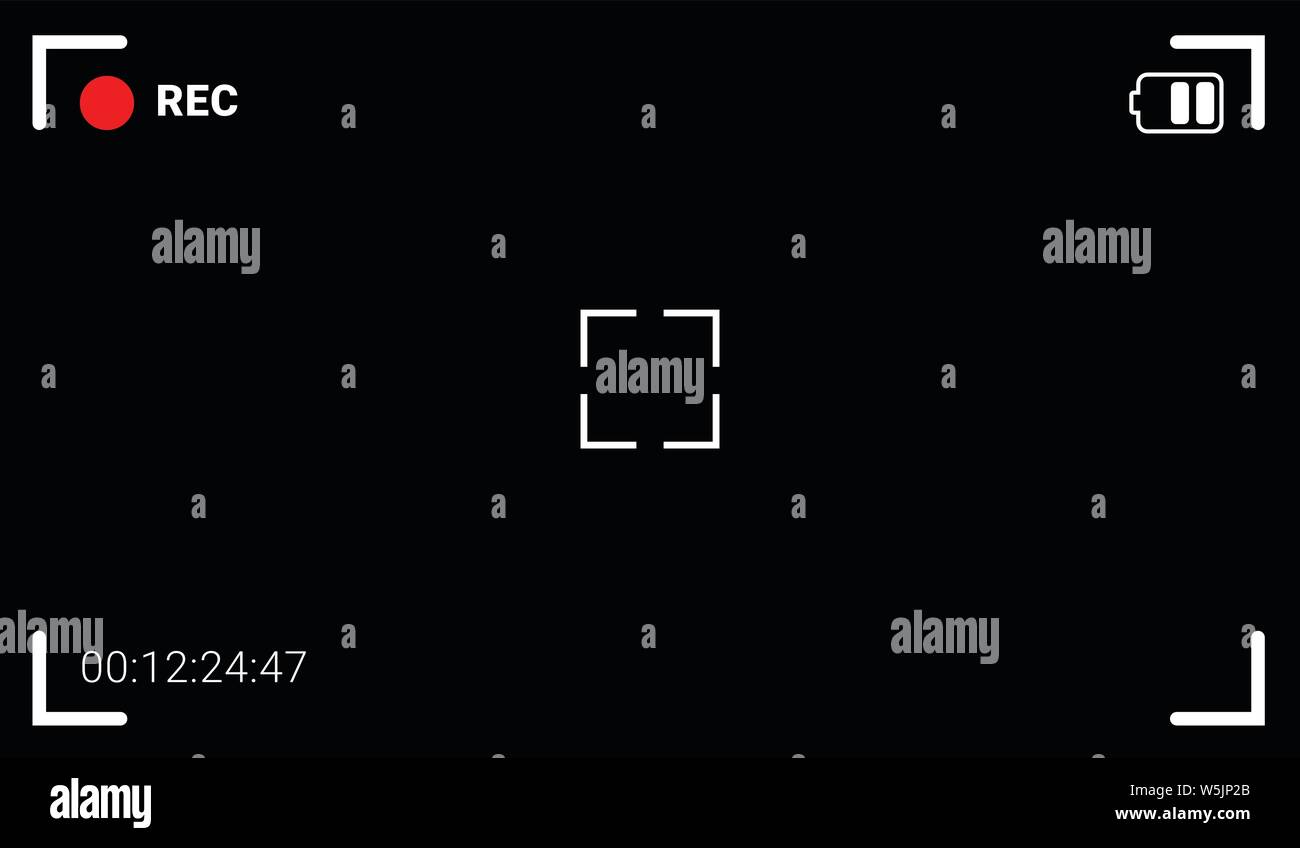 Schermata di registrazione video della videocamera Illustrazione Vettoriale