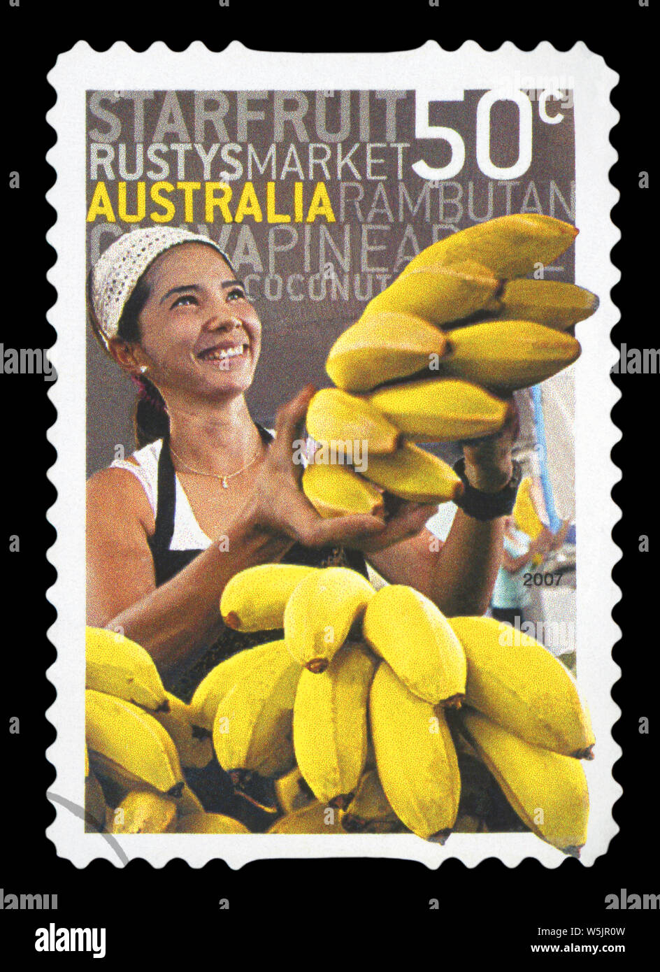 AUSTRALIA - circa 2007: un timbro stampato in Australia mostra mercato della frutta, circa 2007. Foto Stock
