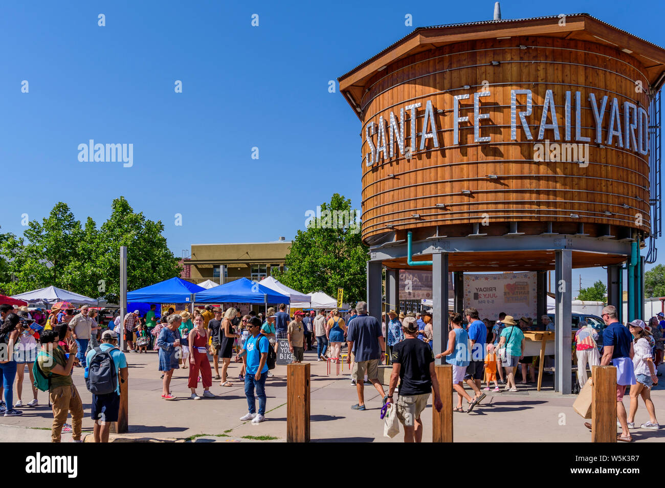 Santa Fe Railyard Farmers Market, Santa Fe, New Mexico, negli Stati Uniti. Foto Stock