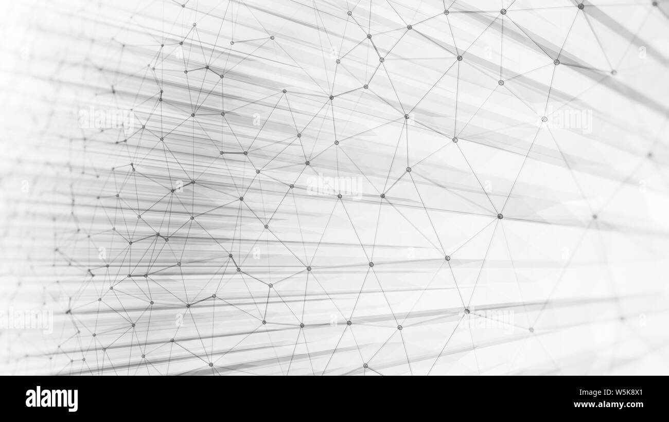 Triangoli di moderna tecnologia di connessione sullo sfondo Foto Stock