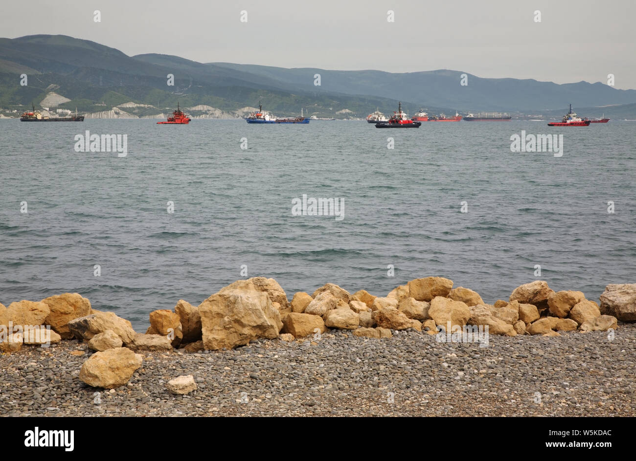 Tsemes bay di Novorossiysk. Regione Krasnodar. La Russia Foto Stock