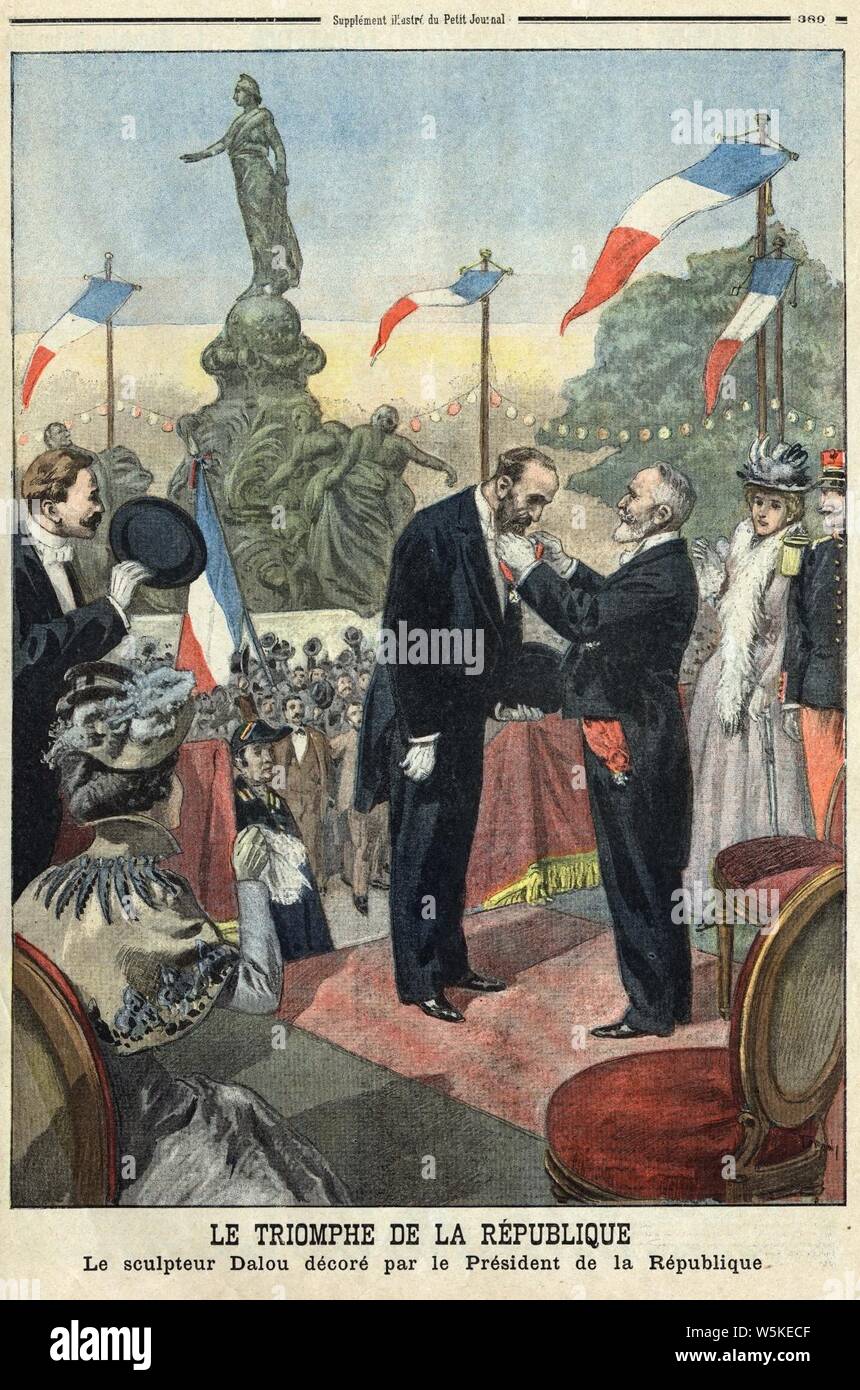 Dalou décoré Dessin d'Oswaldo Tofani. Foto Stock