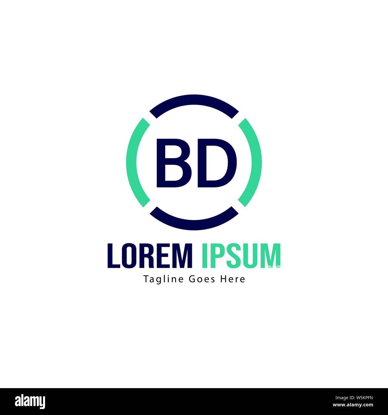Lettera di BD Logo Design. Moderno creativo BD lettere icona design illustrazione Illustrazione Vettoriale