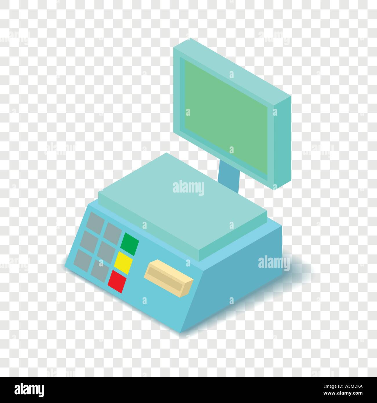 Bilance elettroniche icona isometrica 3d style Illustrazione Vettoriale