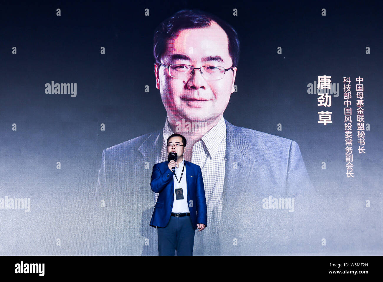Codolo Jincao, Managing Partner di Tsing Ventures e EVP & cattedra di Cina il Venture Capital Comitato presso il Ministero della tecnologia, parla durante la ch Foto Stock