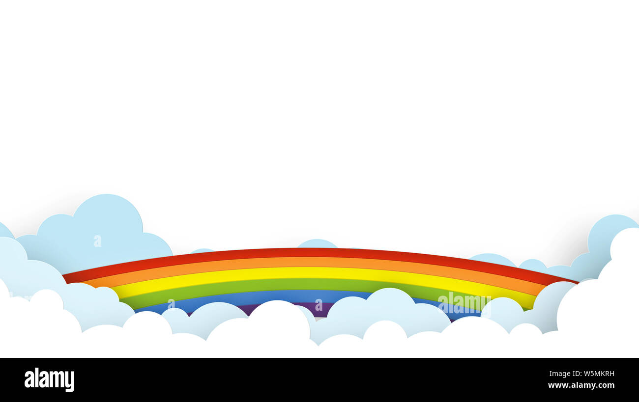 Abstract kawaii cielo colorato sfondo arcobaleno. Gradiente morbido pastello grafica di fumetti. Concetto per bambini e scuole materne o presentazione Foto Stock