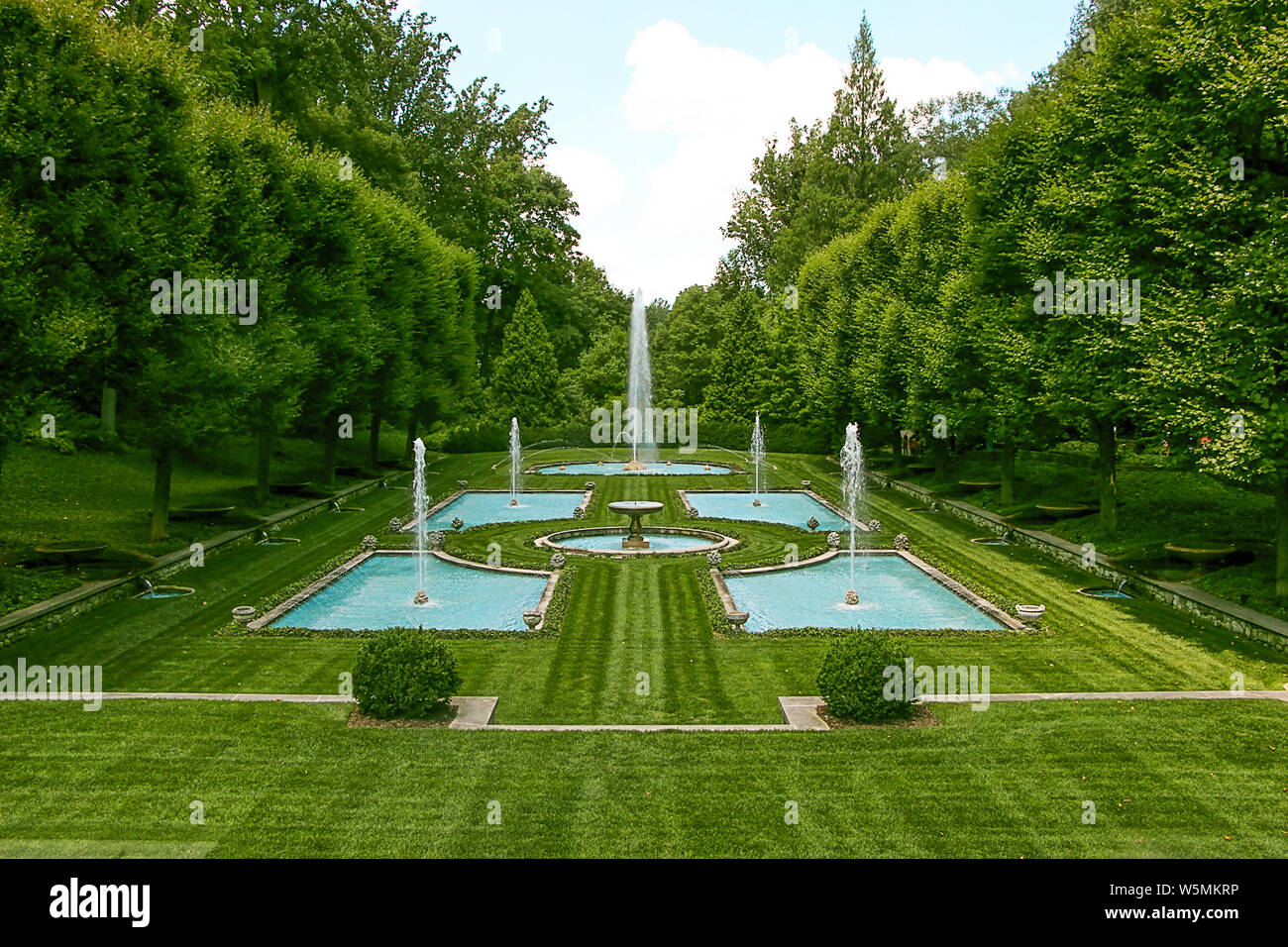 Fontane, Longwood Gardens di Kennett Square, Chester County, Pennsylvania US Foto Stock