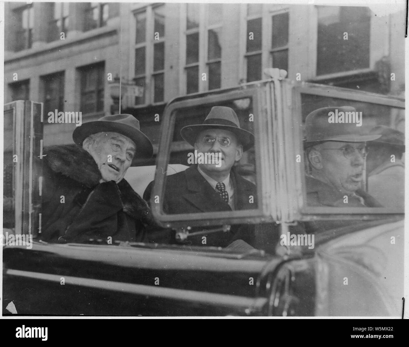 Roosevelt e Henry Morgenthau Jr. in Poughkeepsie, New York Foto Stock