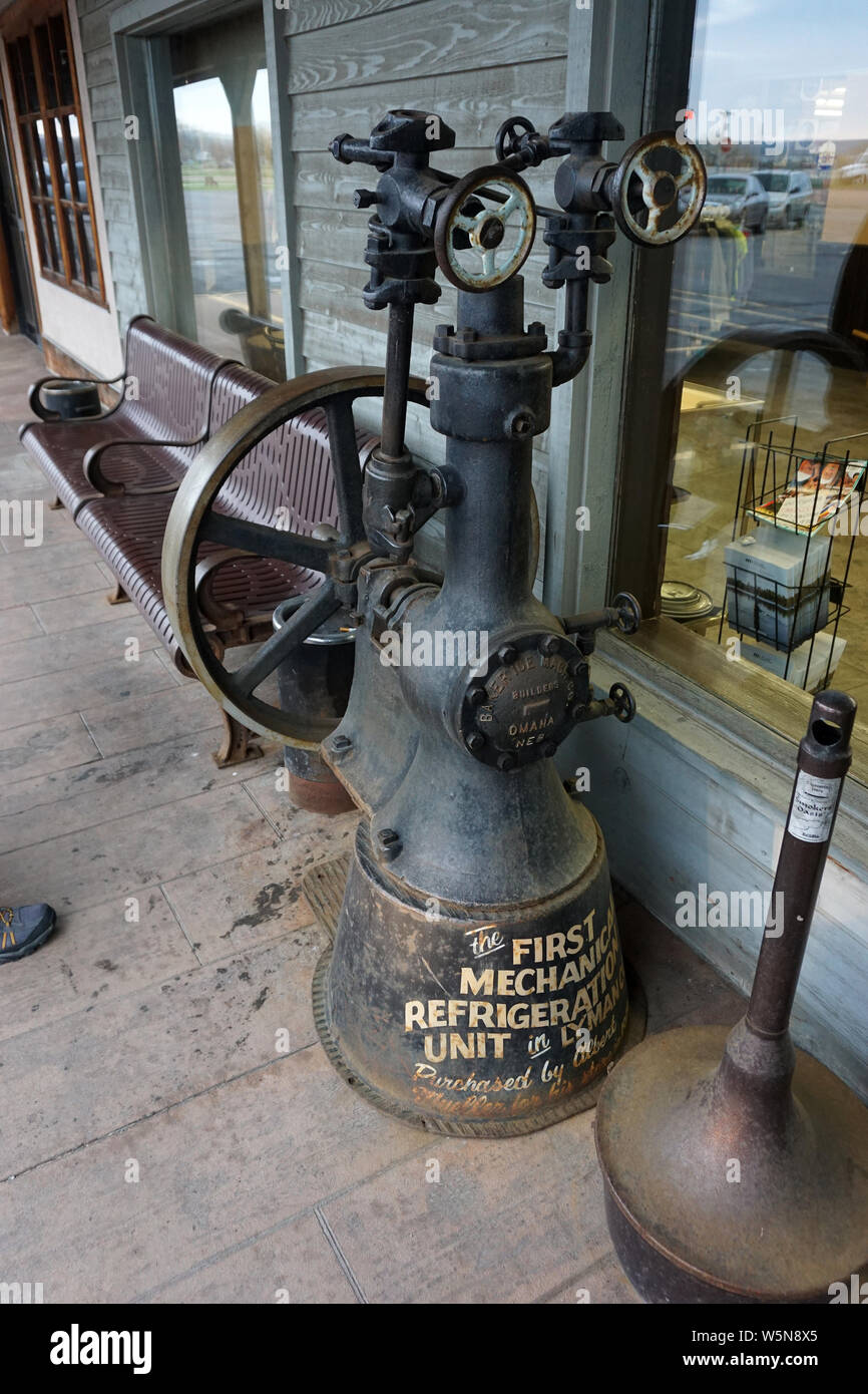 Antique meccanica compressore di refrigerazione Foto Stock