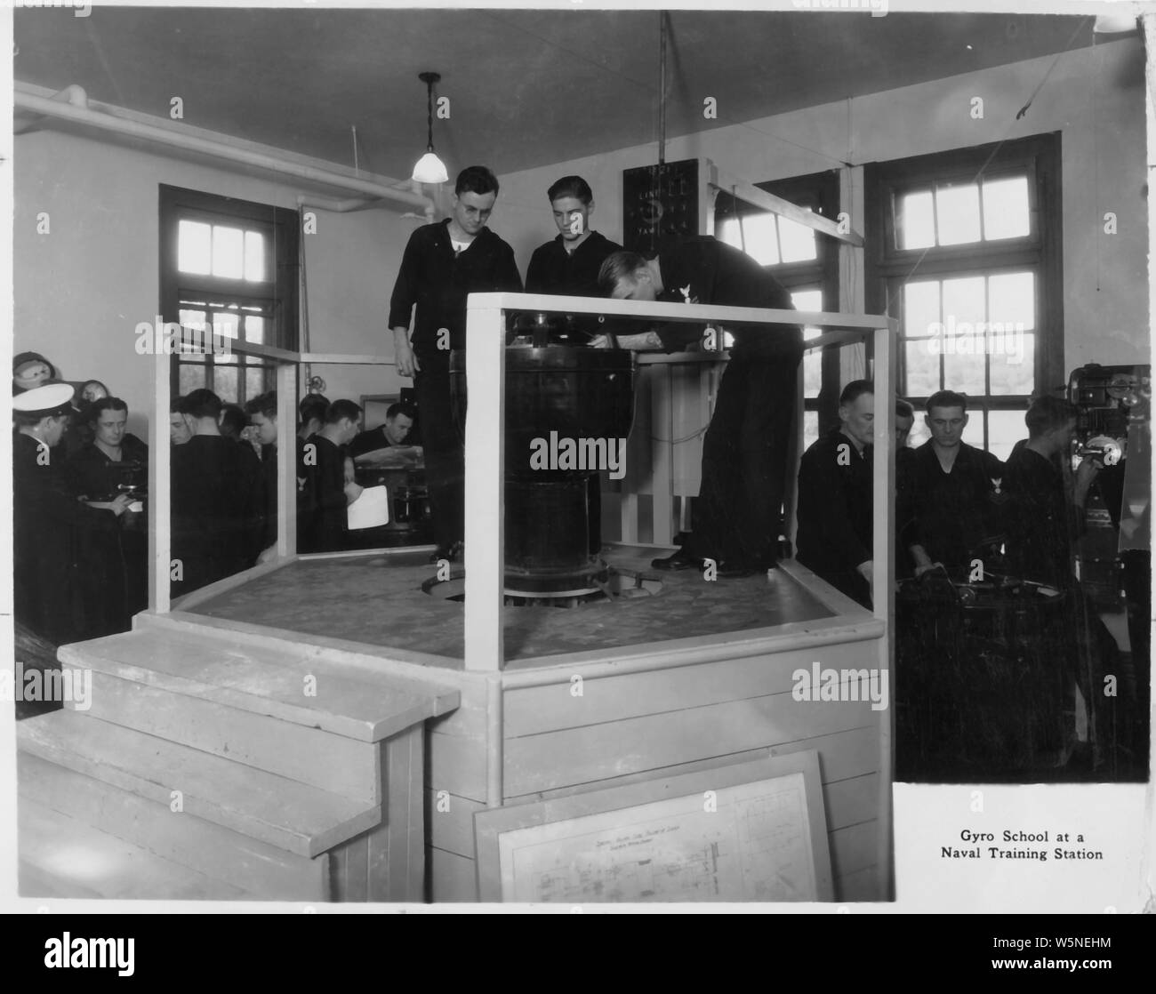 Gyro scuola presso U.S. Naval Training Station, San Diego, California. Foto Stock