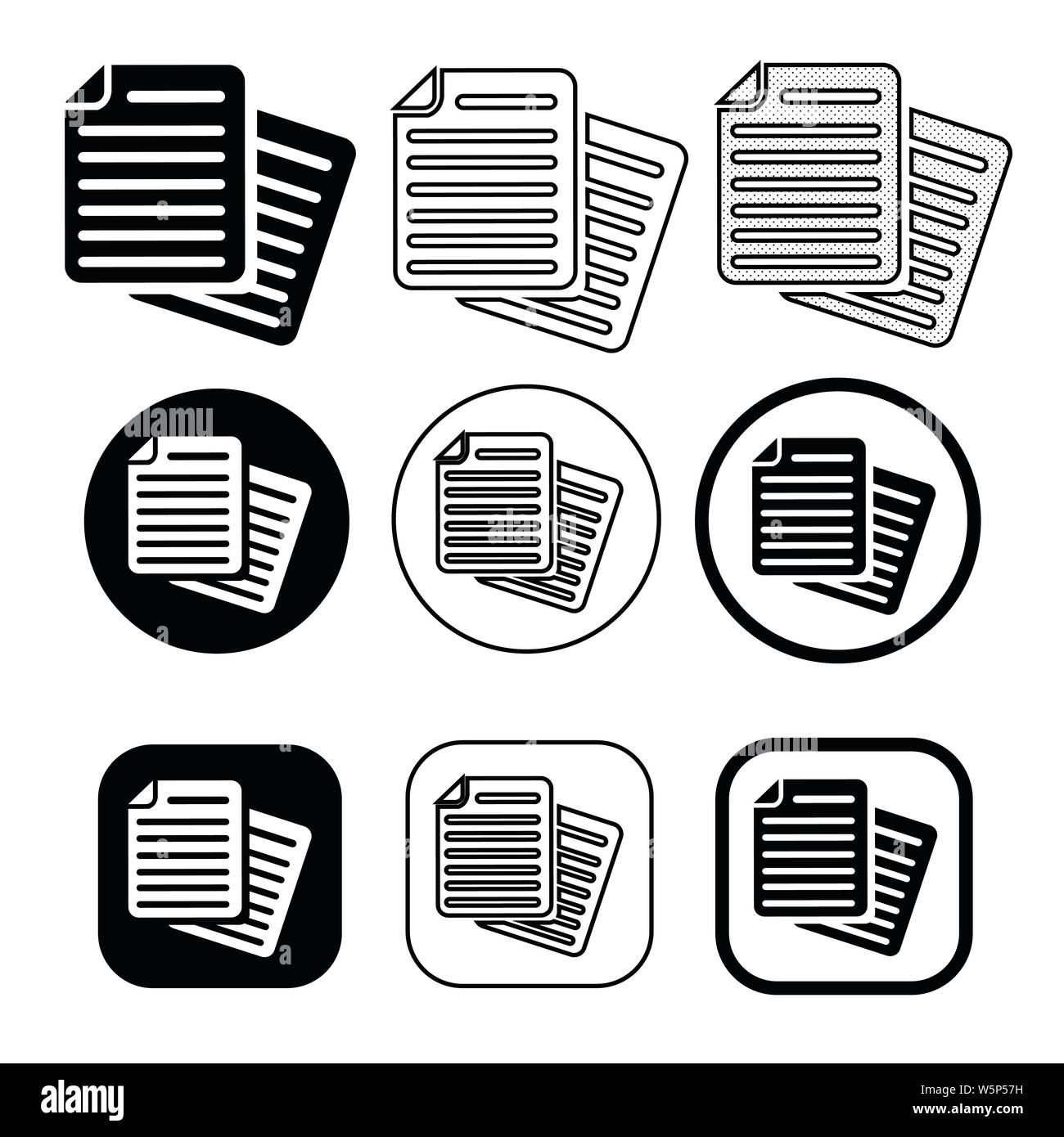 Semplice documento file icona. Carta segno doc Illustrazione Vettoriale