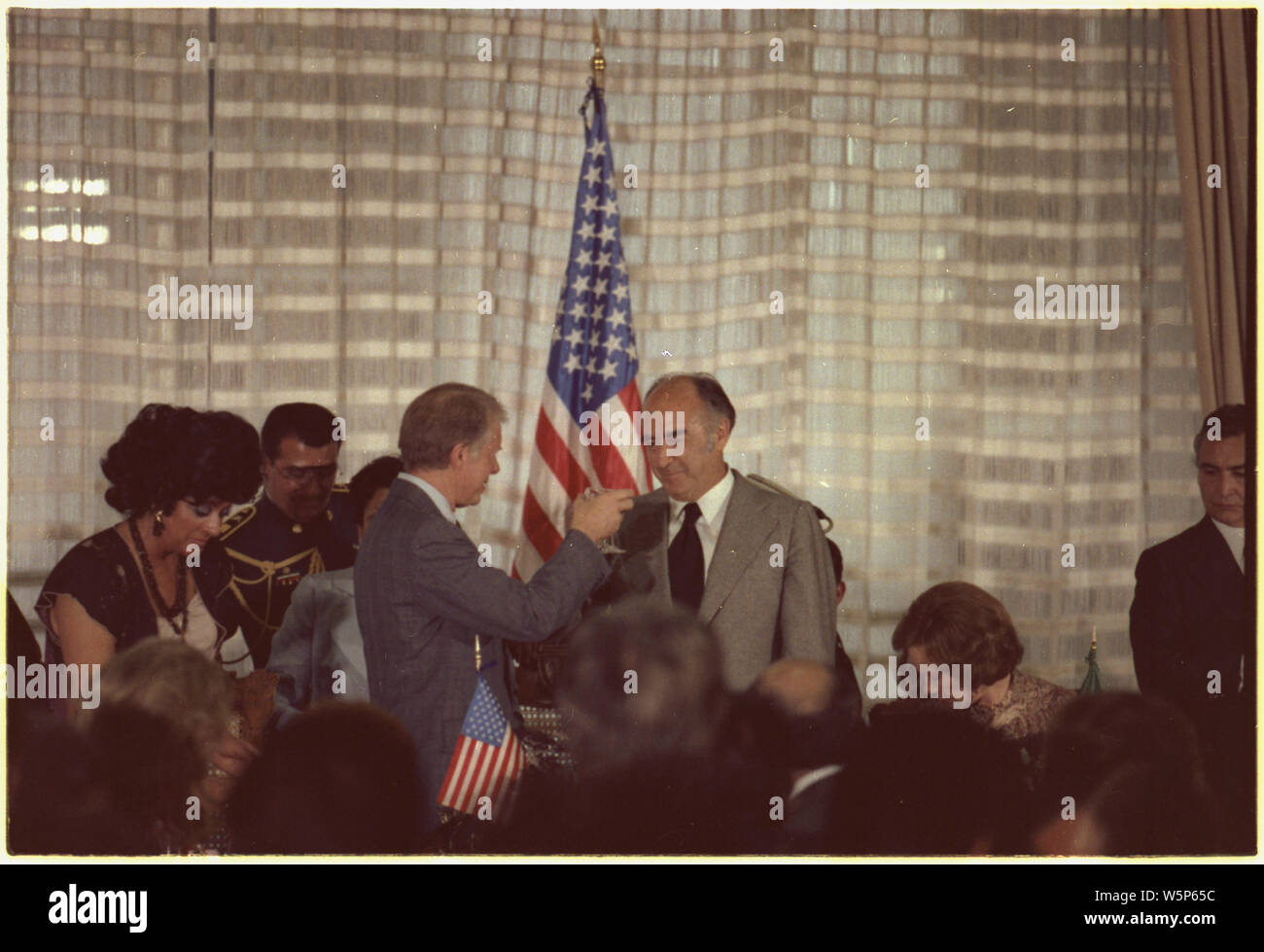 Jimmy Carter e Lopez Portillo toast durante il pranzo offerto dal Presidente del Messico durante la visita di stato in Messico. Foto Stock