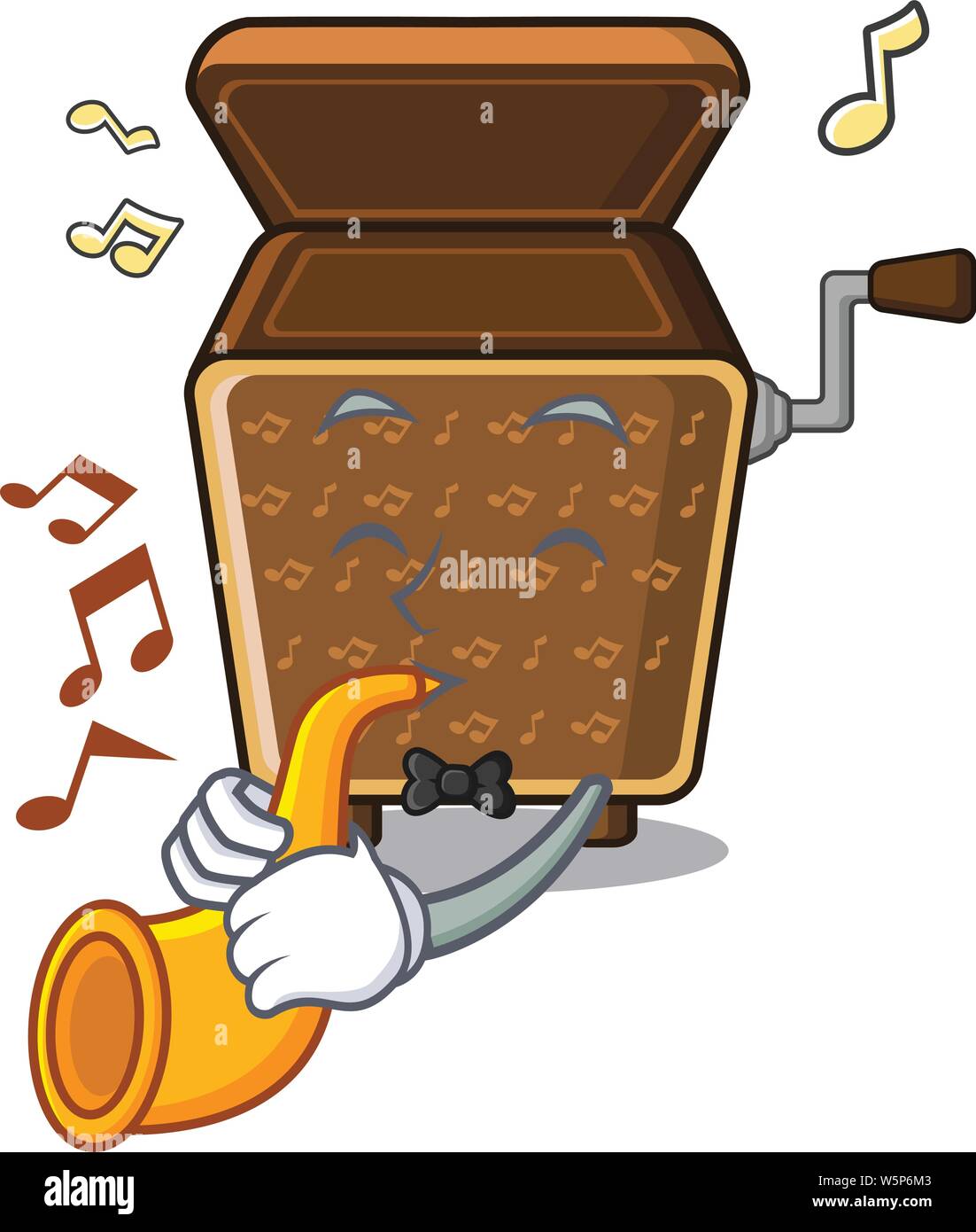 Con tromba music box nella forma dei caratteri illustrazione vettoriale Illustrazione Vettoriale