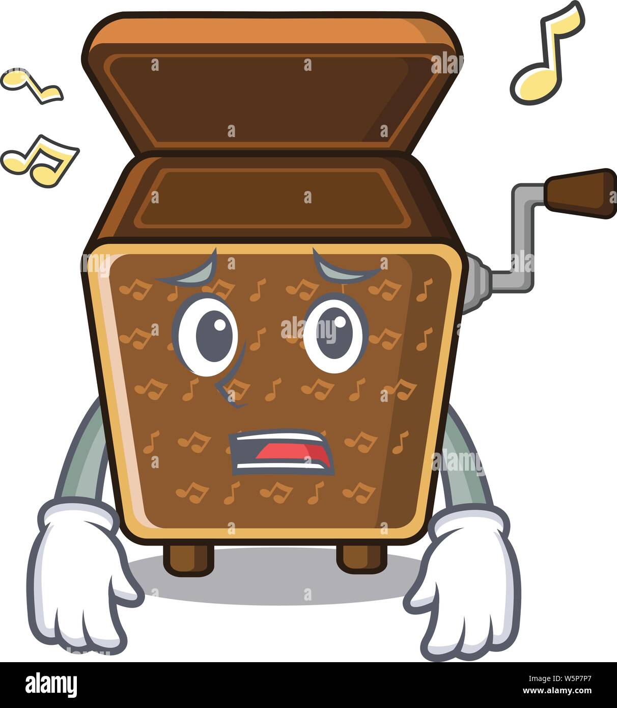 Paura music box nella forma dei caratteri illustrazione vettoriale Illustrazione Vettoriale