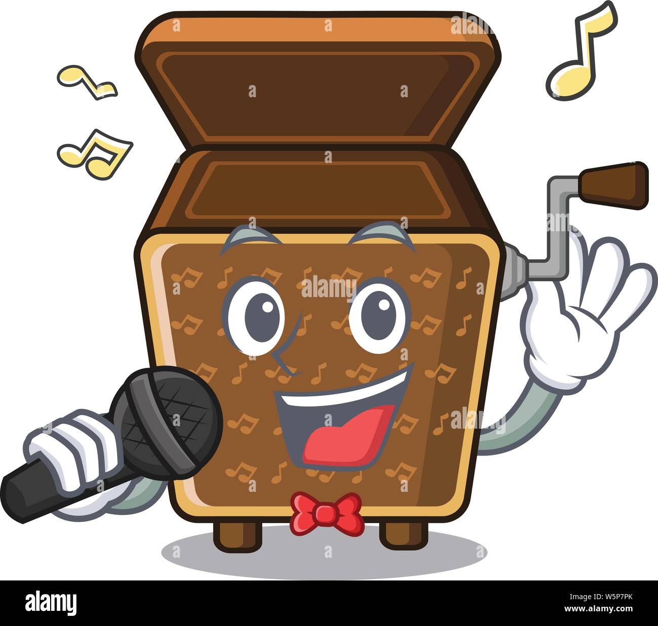 Il canto music box nella forma dei caratteri illustrazione vettoriale Illustrazione Vettoriale