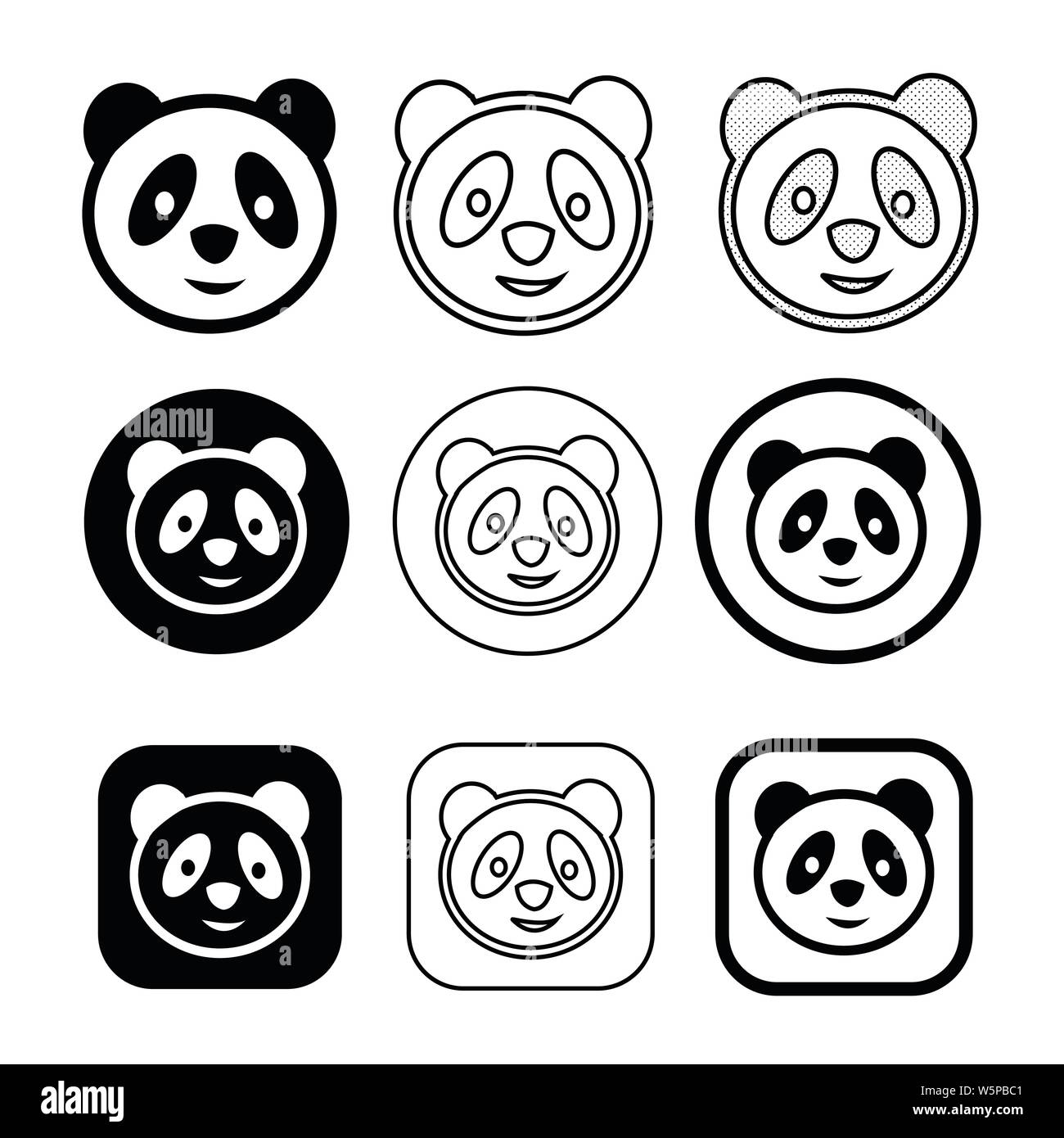 Carattere Cartoon carino divertente icona Panda Illustrazione Vettoriale