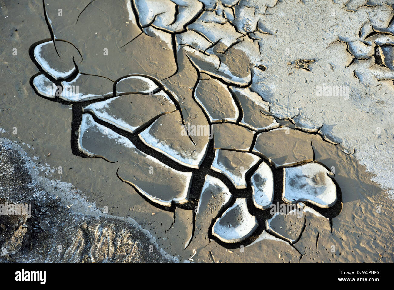 Massa fessurato Bhagal Beach Valsad Gujarat India Asia Foto Stock