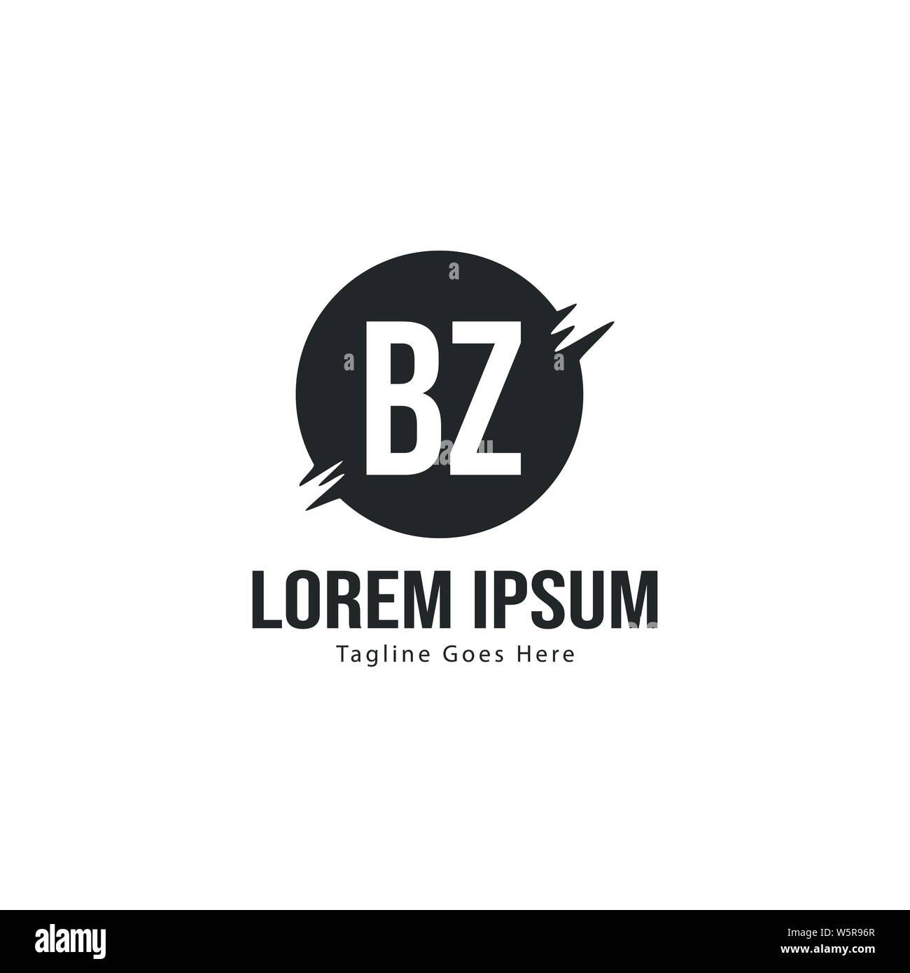 Lettera BZ Logo Design. Moderno creativo BZ lettere icona design illustrazione Illustrazione Vettoriale