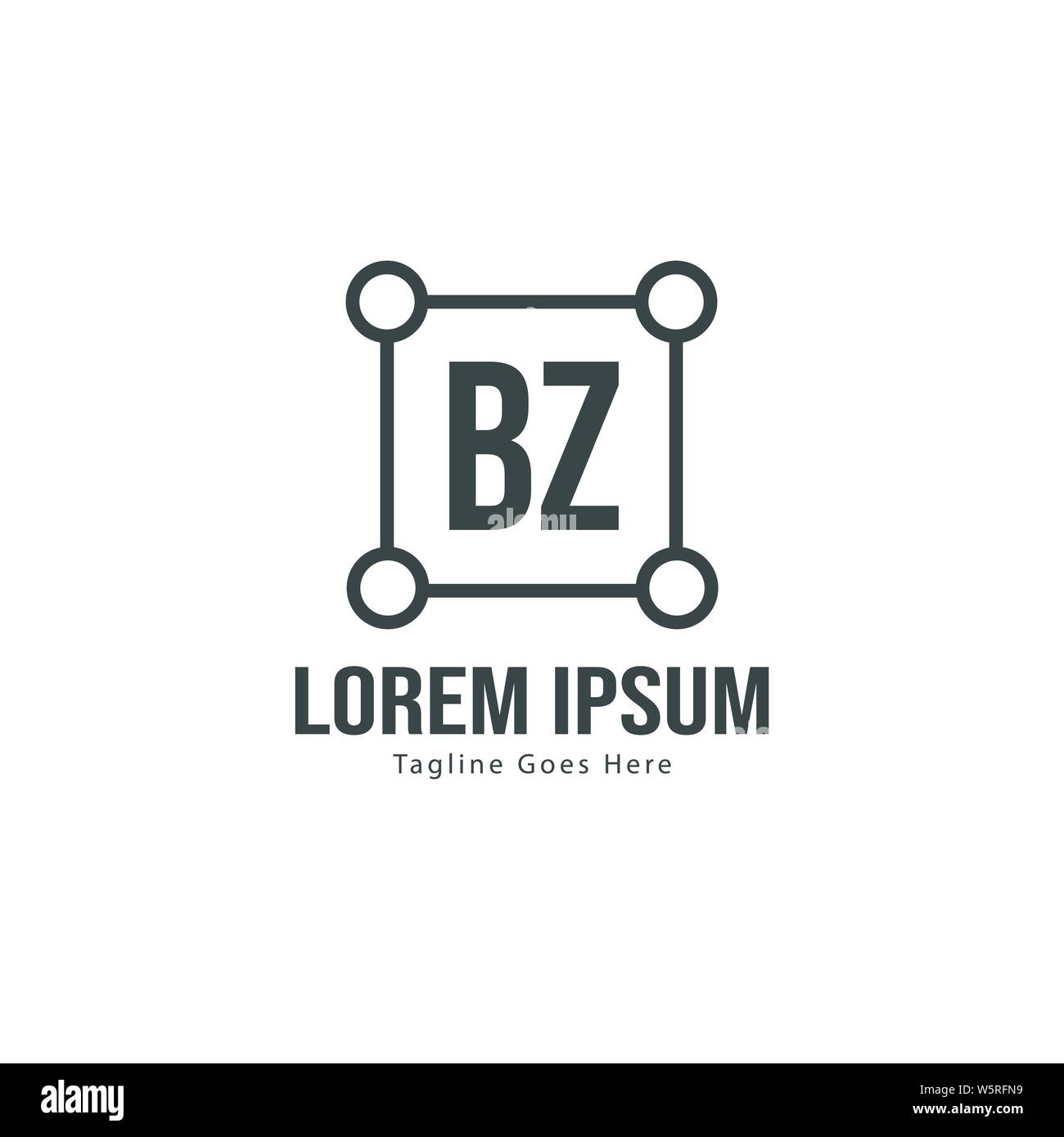 Lettera BZ Logo Design. Moderno creativo BZ lettere icona design illustrazione Illustrazione Vettoriale