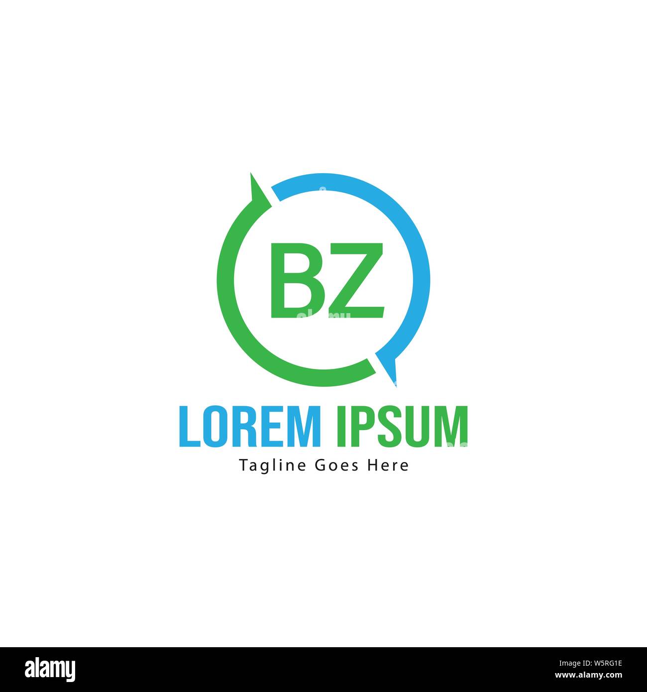 Lettera BZ Logo Design. Moderno creativo BZ lettere icona design illustrazione Illustrazione Vettoriale