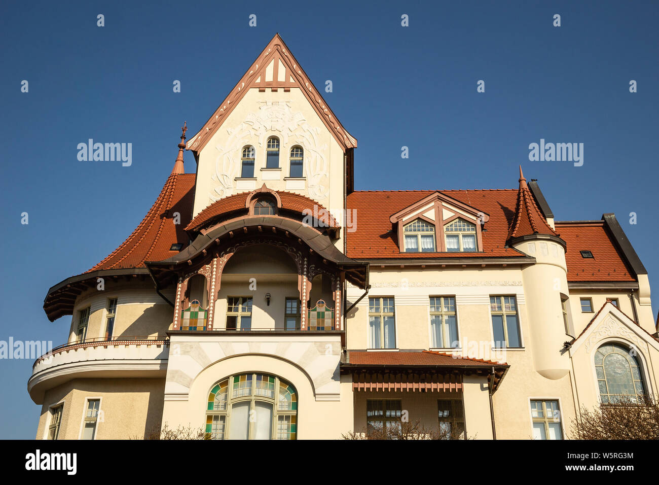 È un bellissimo edificio antico in Olsztyn, Polonia Foto Stock
