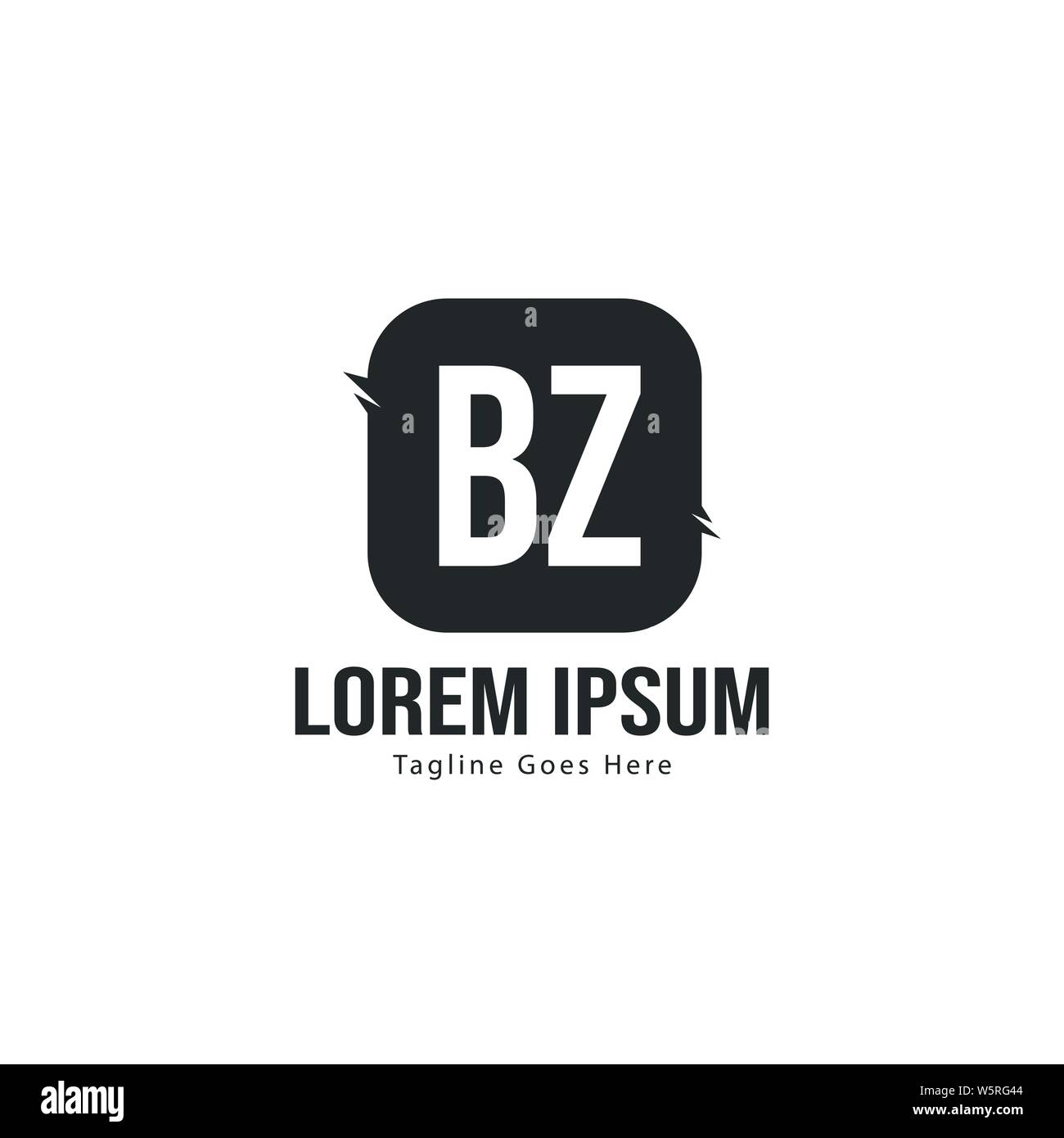 Lettera BZ Logo Design. Moderno creativo BZ lettere icona design illustrazione Illustrazione Vettoriale
