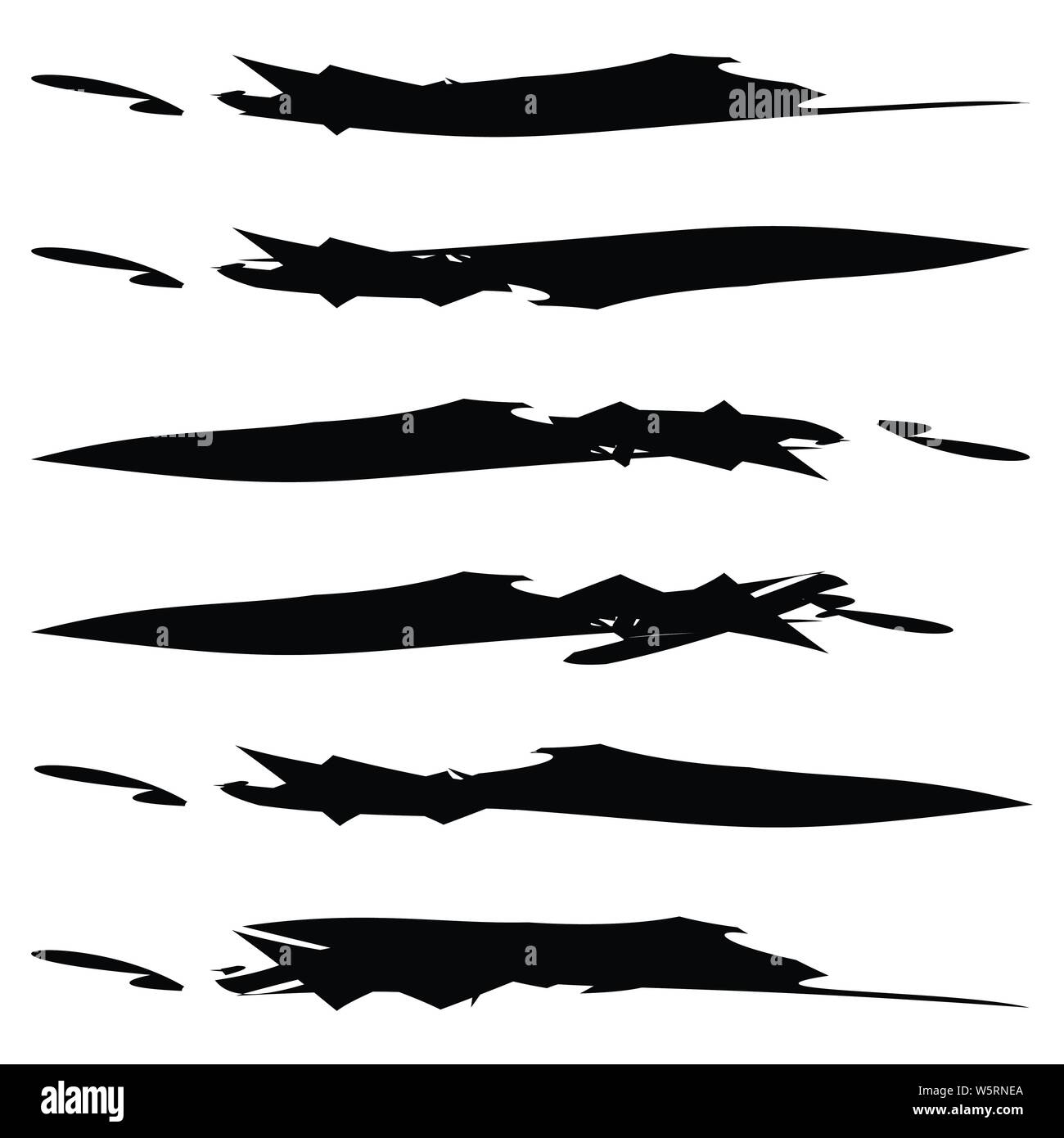 Unico grungy / a trama orizzontale elemento di design. Set di varie versioni Illustrazione Vettoriale