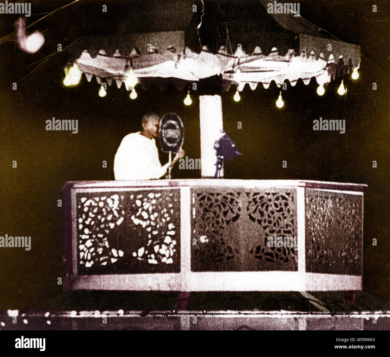 Mahatma Gandhi Speaking India Old vintage 1900s foto Asia 1924 Foto Stock